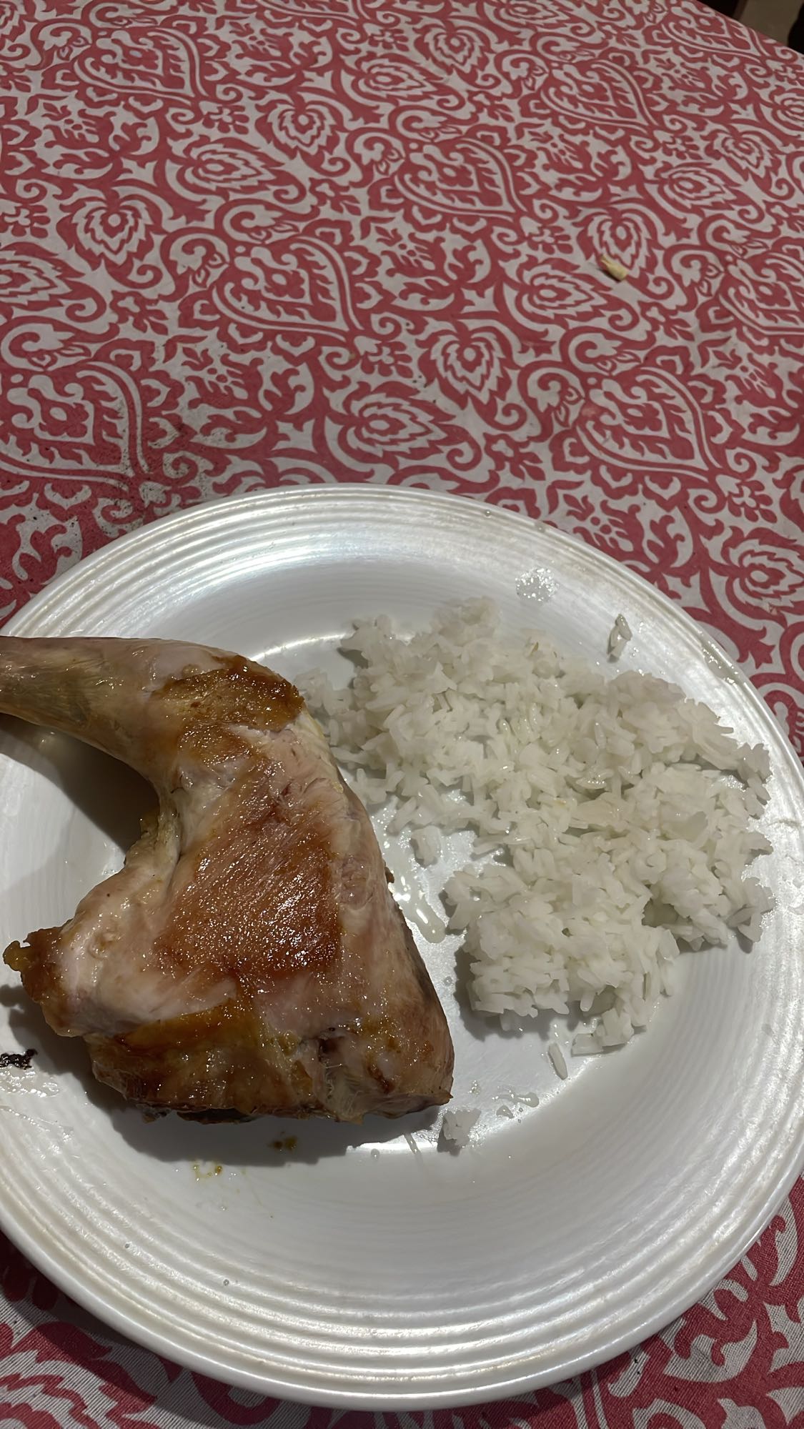Pollo con arroz blanco