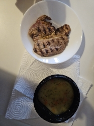 Grilled Meat with Soup