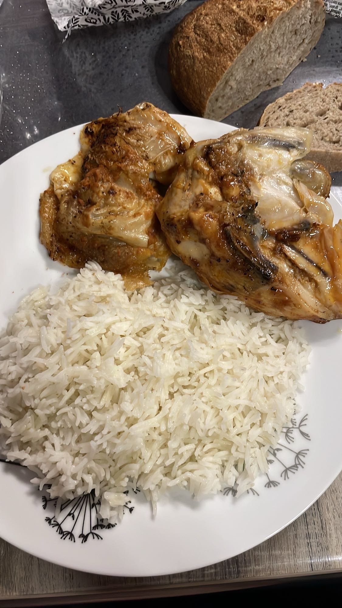 Poulet rôti avec riz