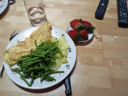 Omelette et légumes