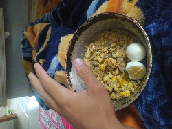 Egg and cereal bowl