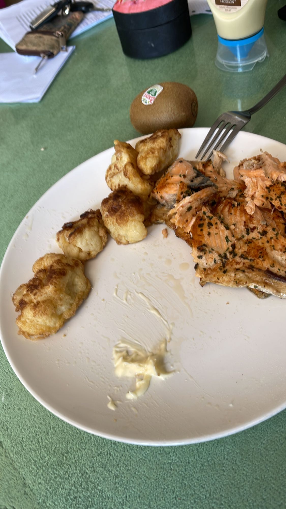 Salmón con coliflor