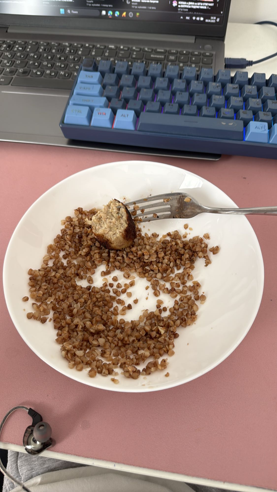 Гречка с котлетой