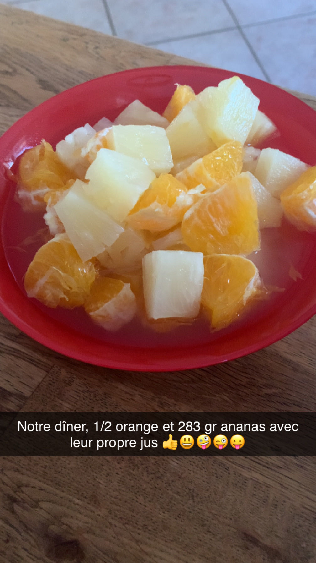 Salade fruits orange-ananas