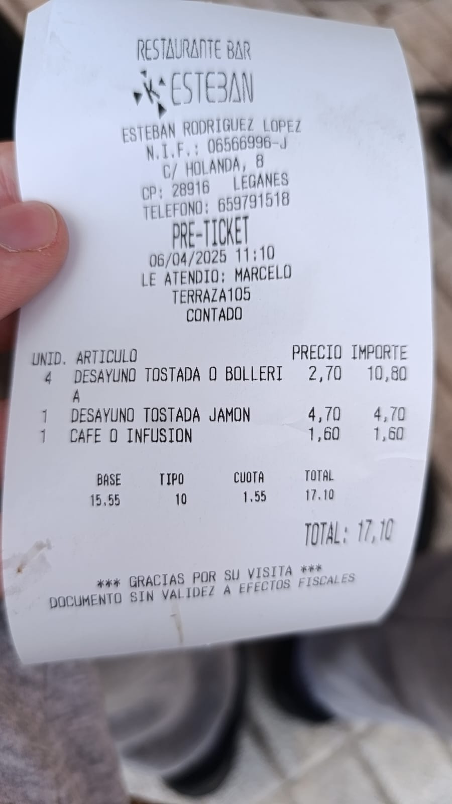 Desayuno con tostadas