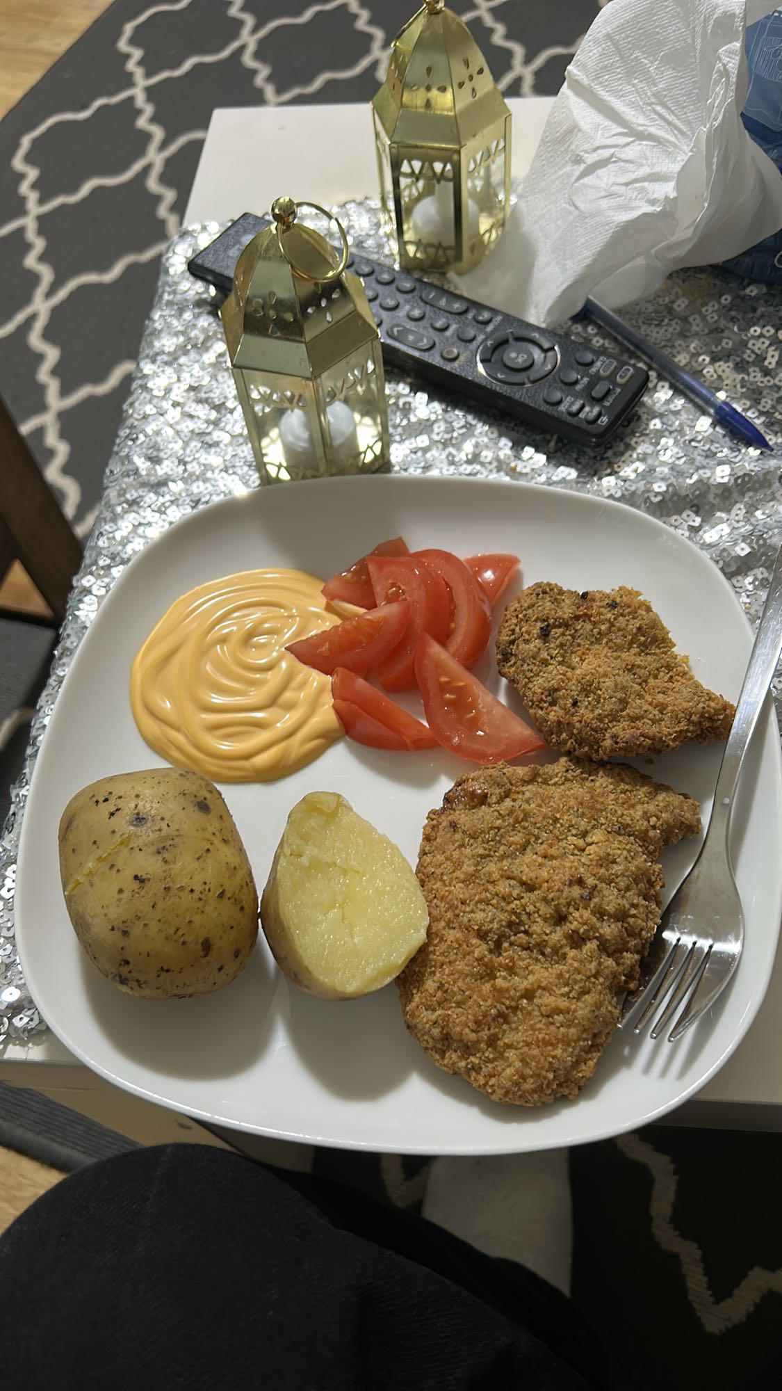 Panerad kycklingmiddag