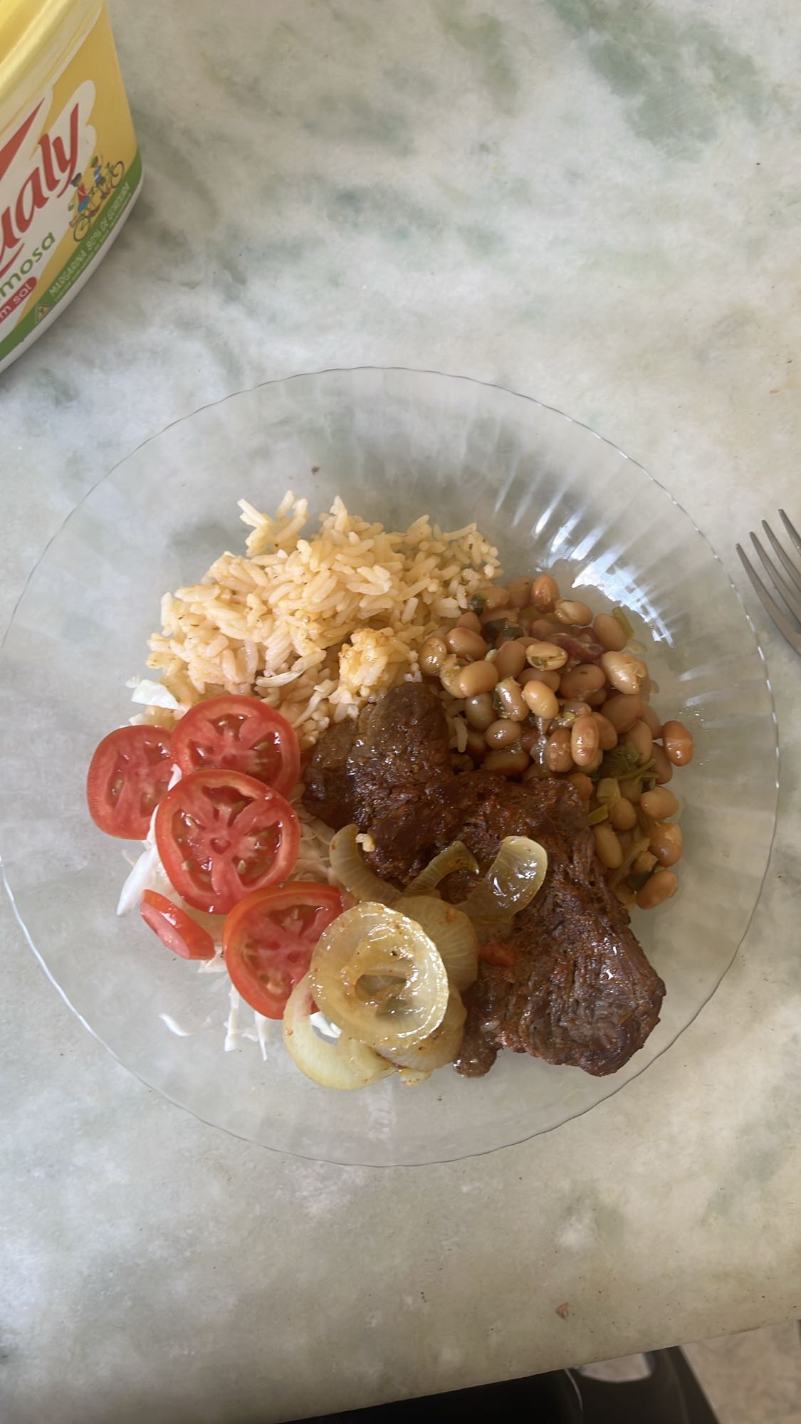 Arroz, feijão e carne