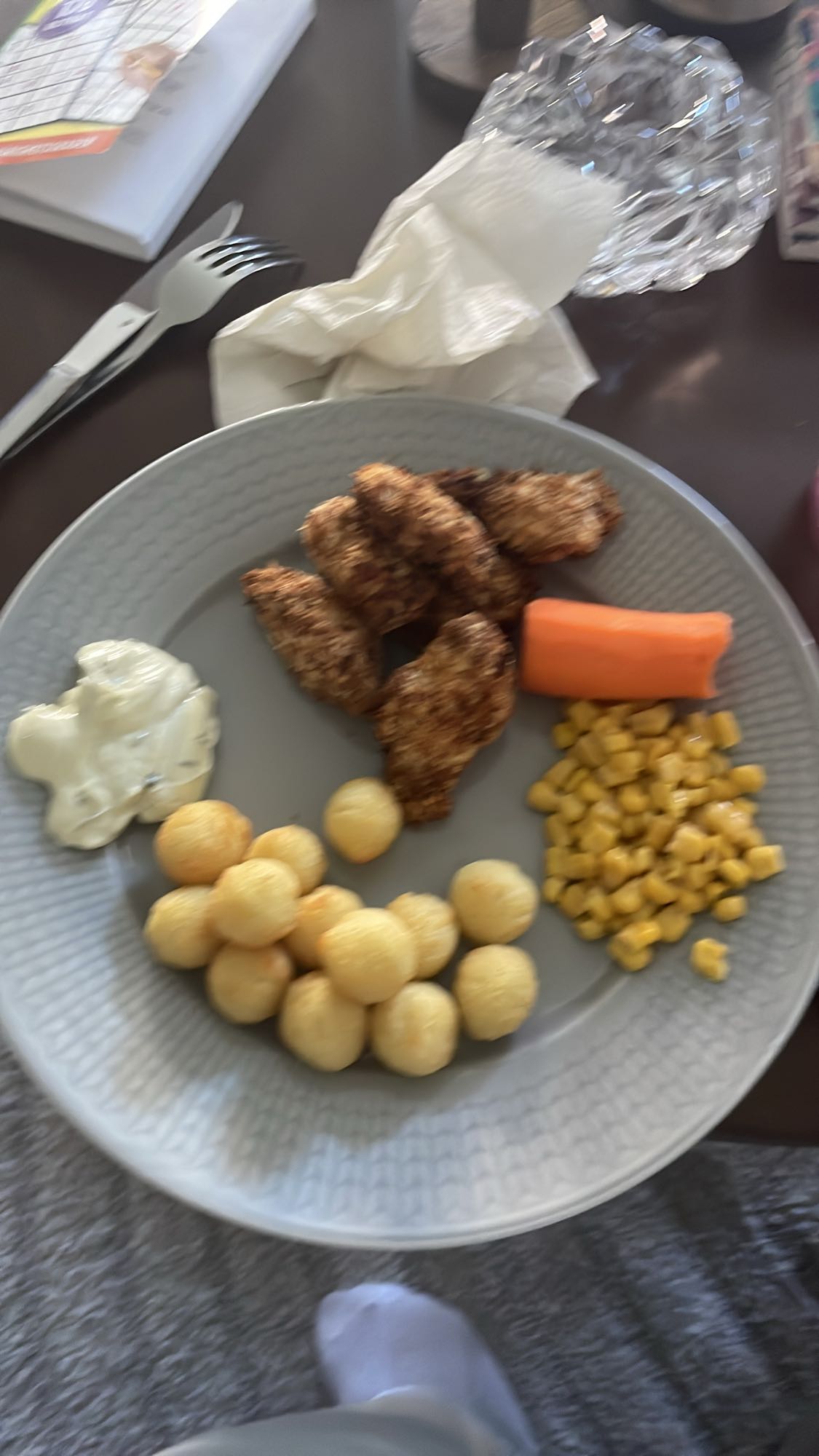 Kyckling med potatisbollar