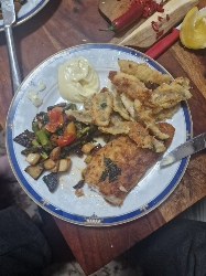 Fried fish with veggies