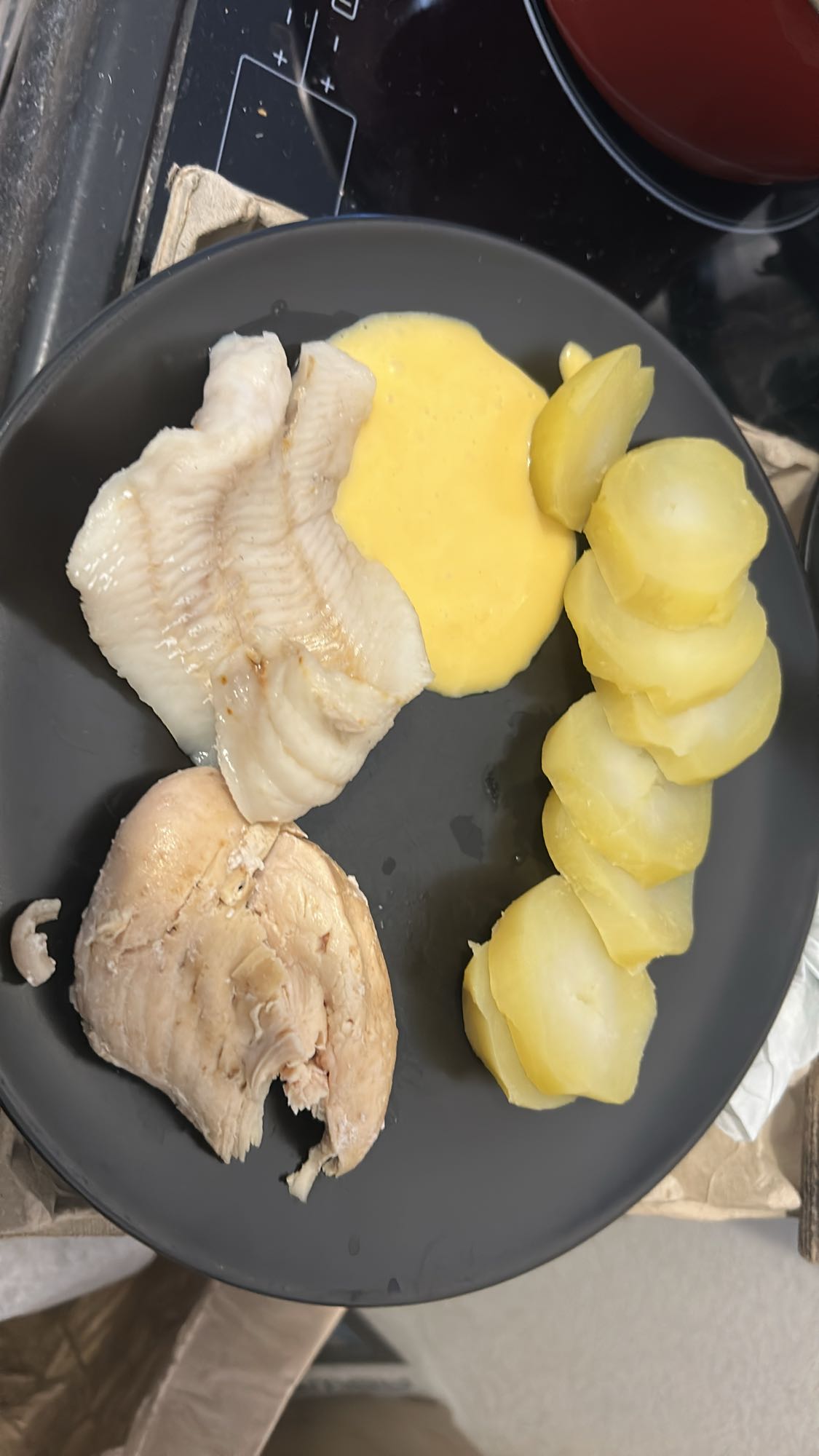 Poulet poisson pommes vapeur