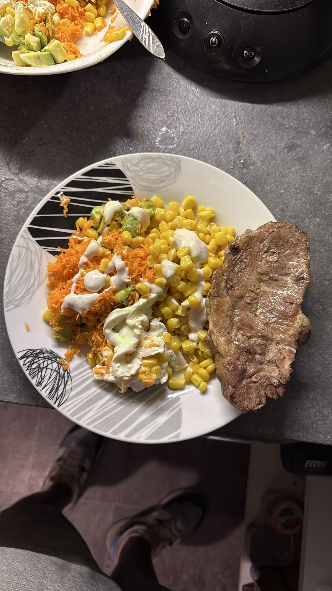 Côte de porc et légumes