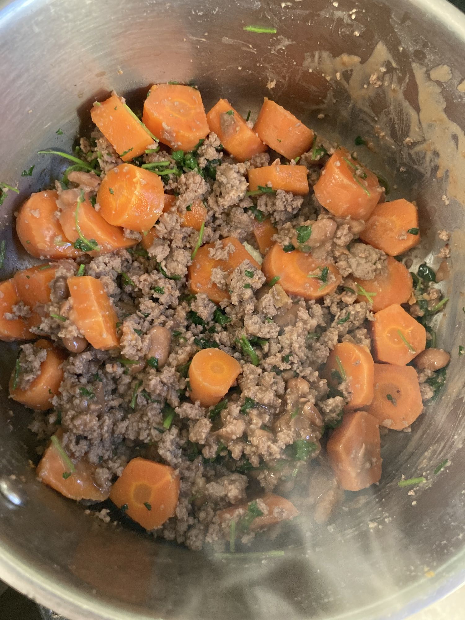 Carne molida con zanahoria