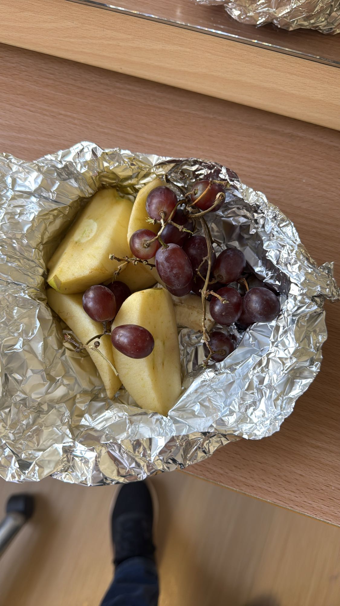 Frutas en papel aluminio