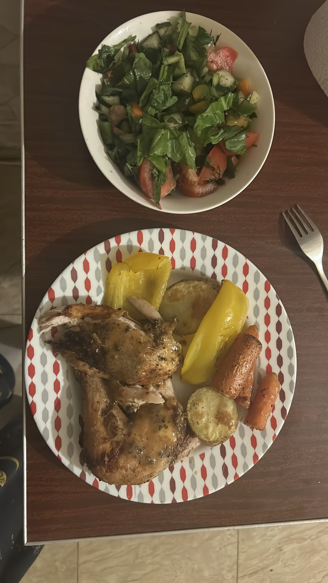 Roast Chicken with Salad