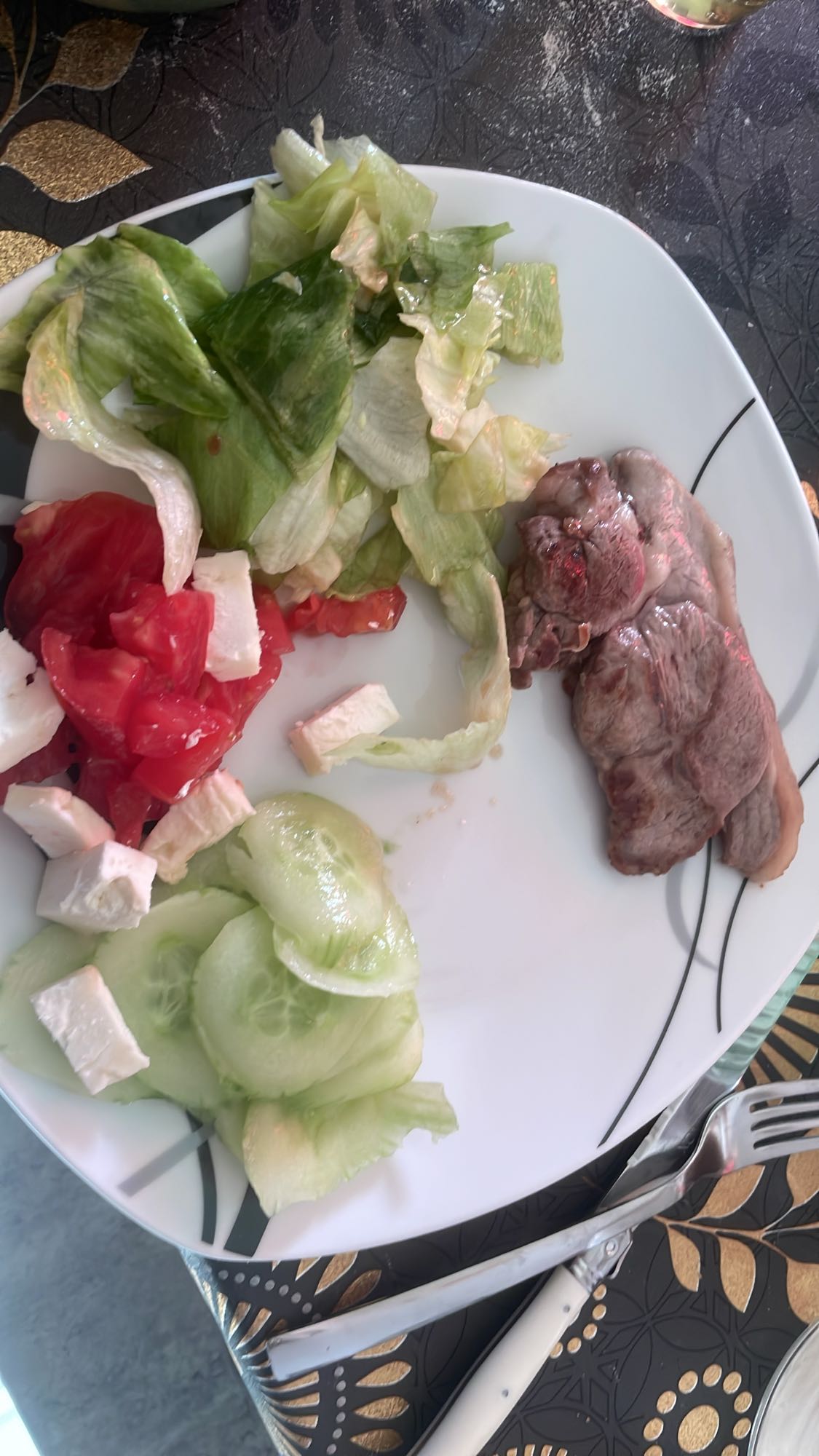 Salade et steak