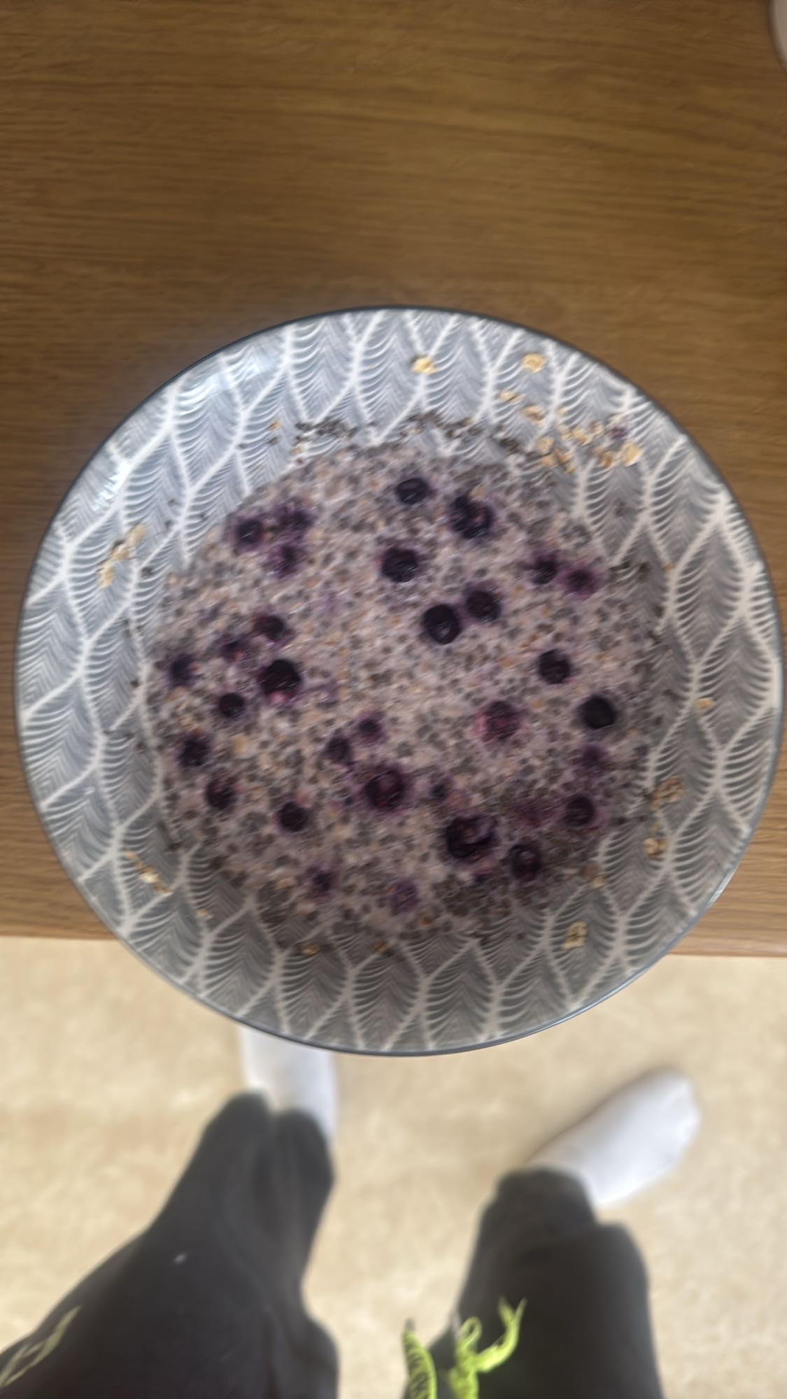 Chia pudding con arándanos