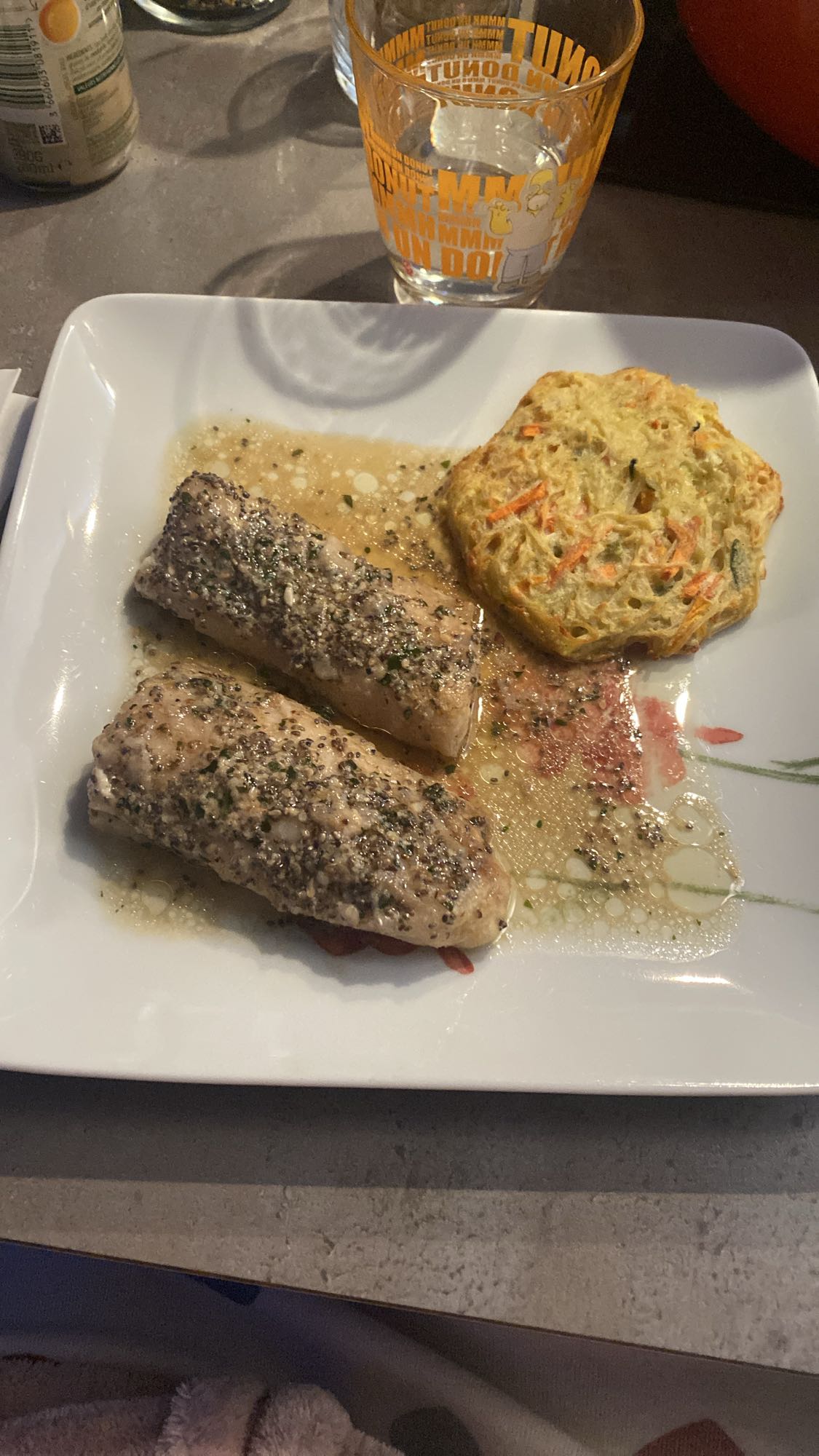 Poisson et galette légumes