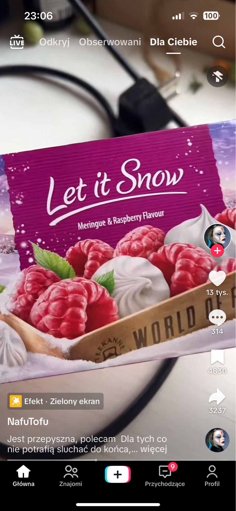 Herbata malinowa z bezą