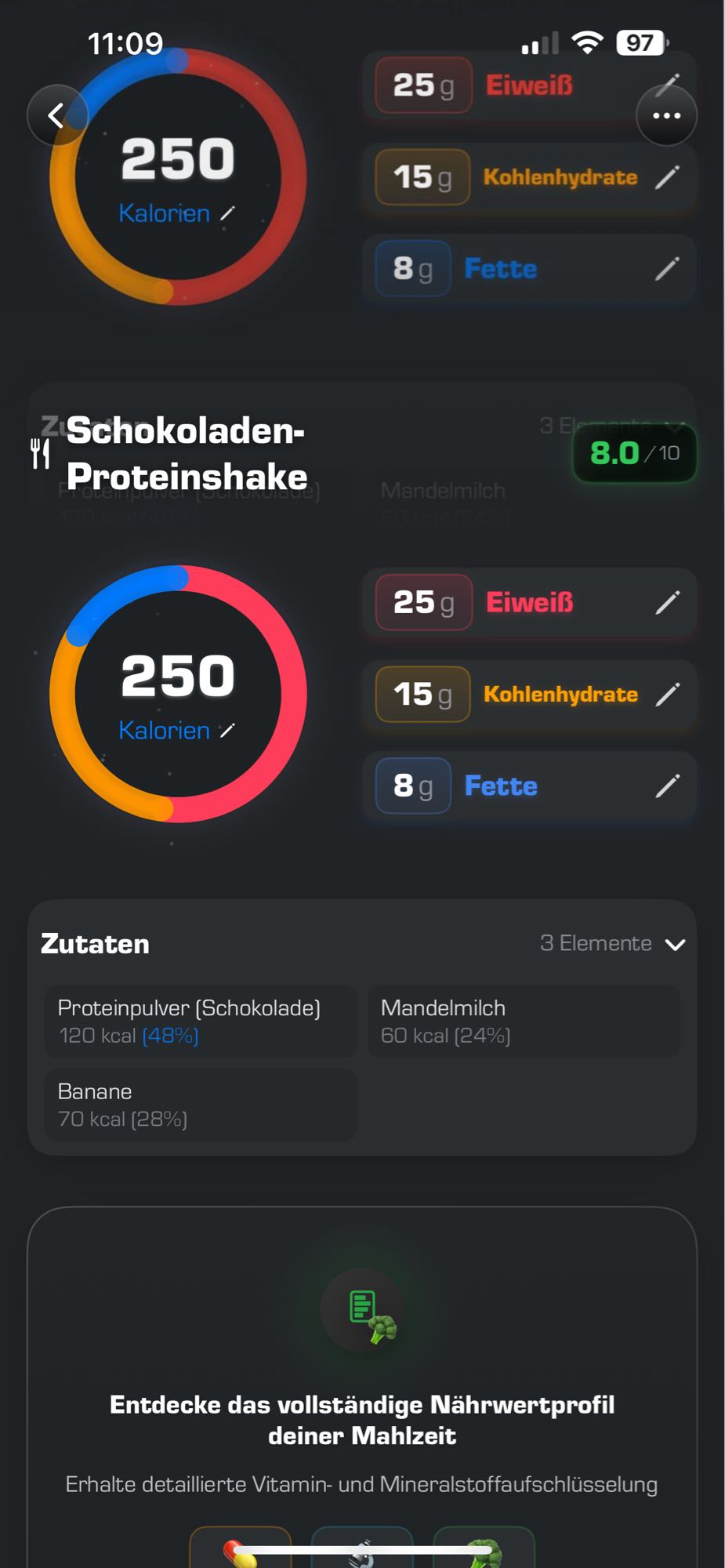 Schokoladen-Proteinshake