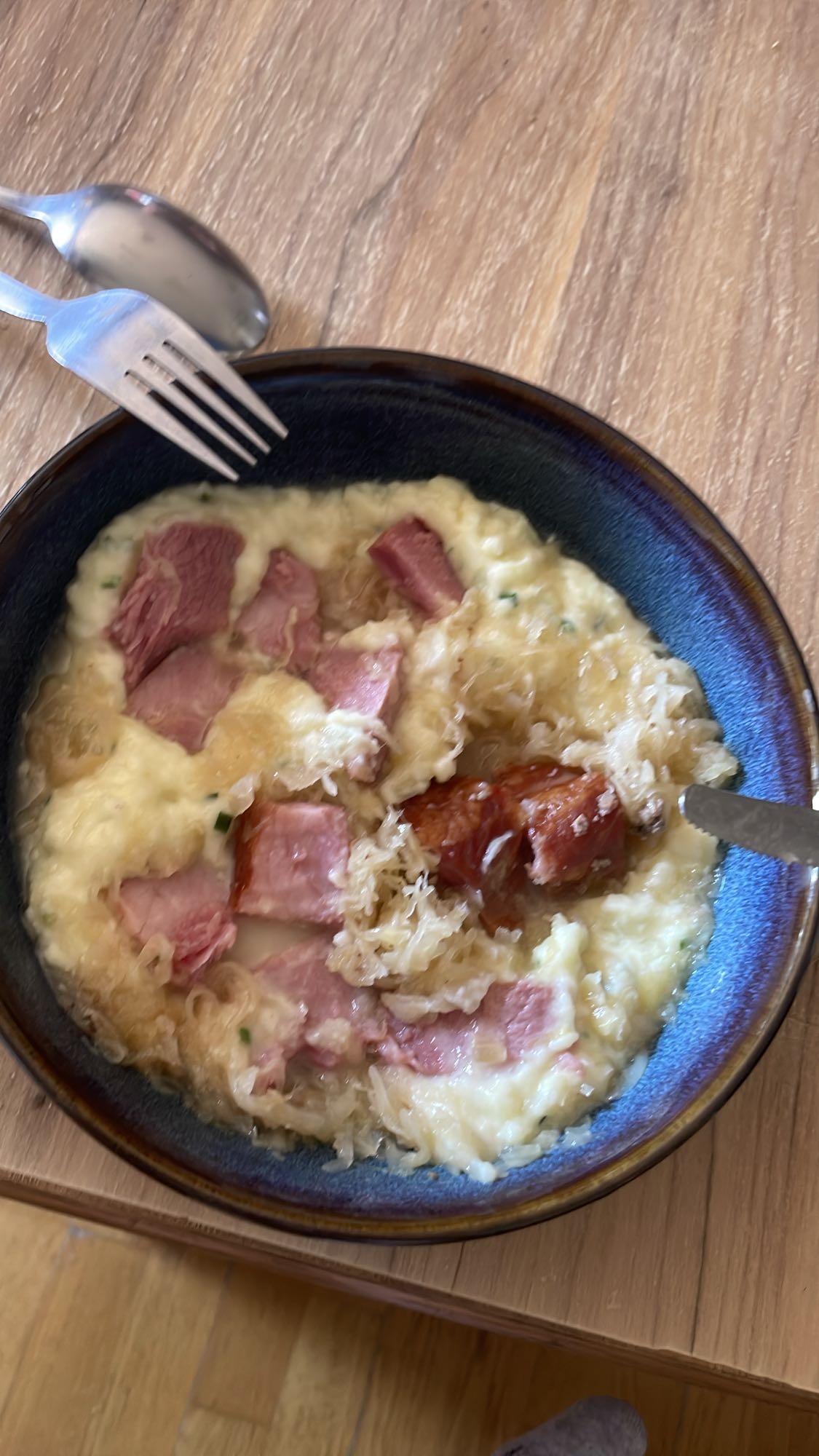 Kartoffelpüree mit Sauerkraut