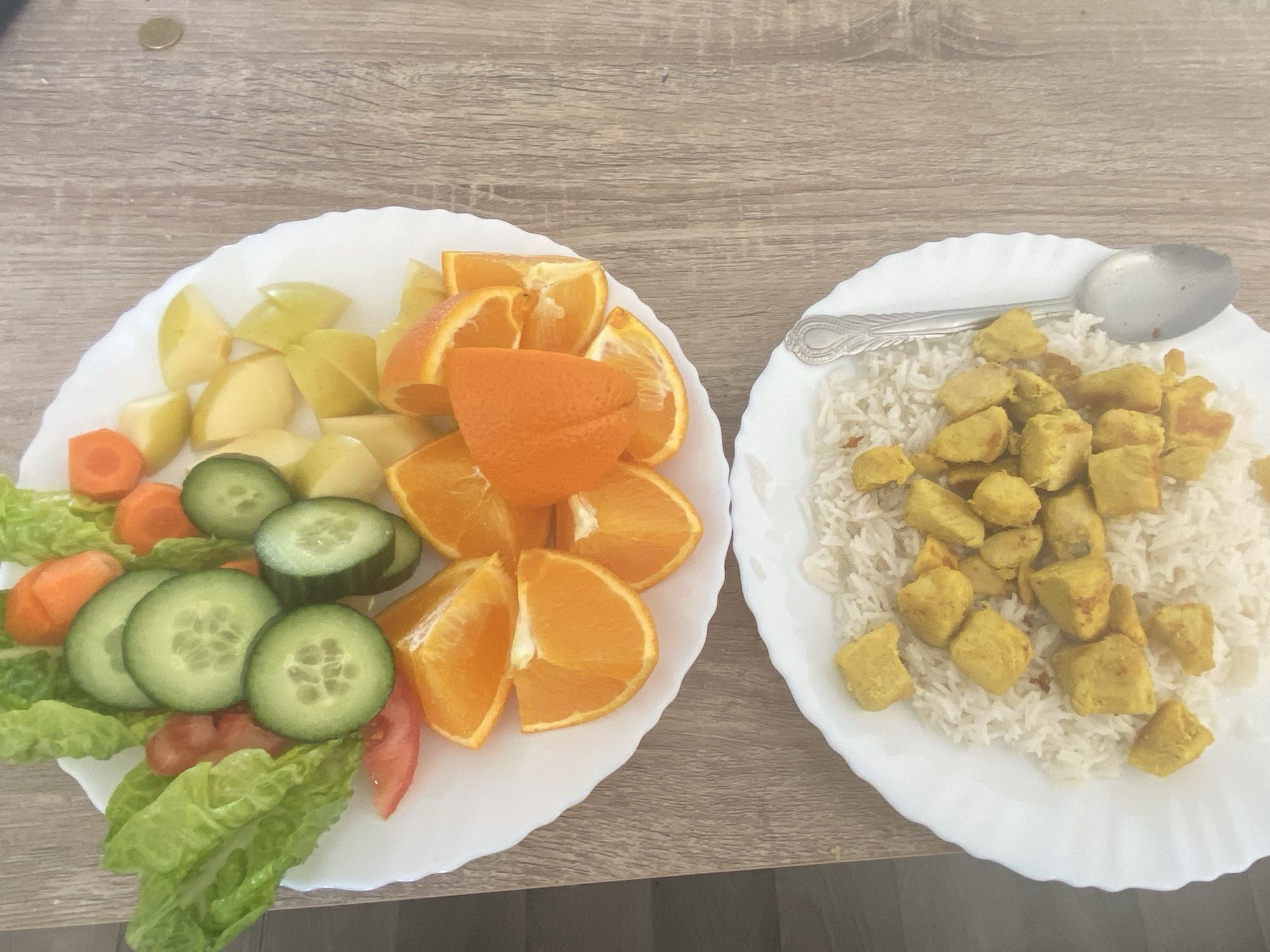 Poulet riz et salade