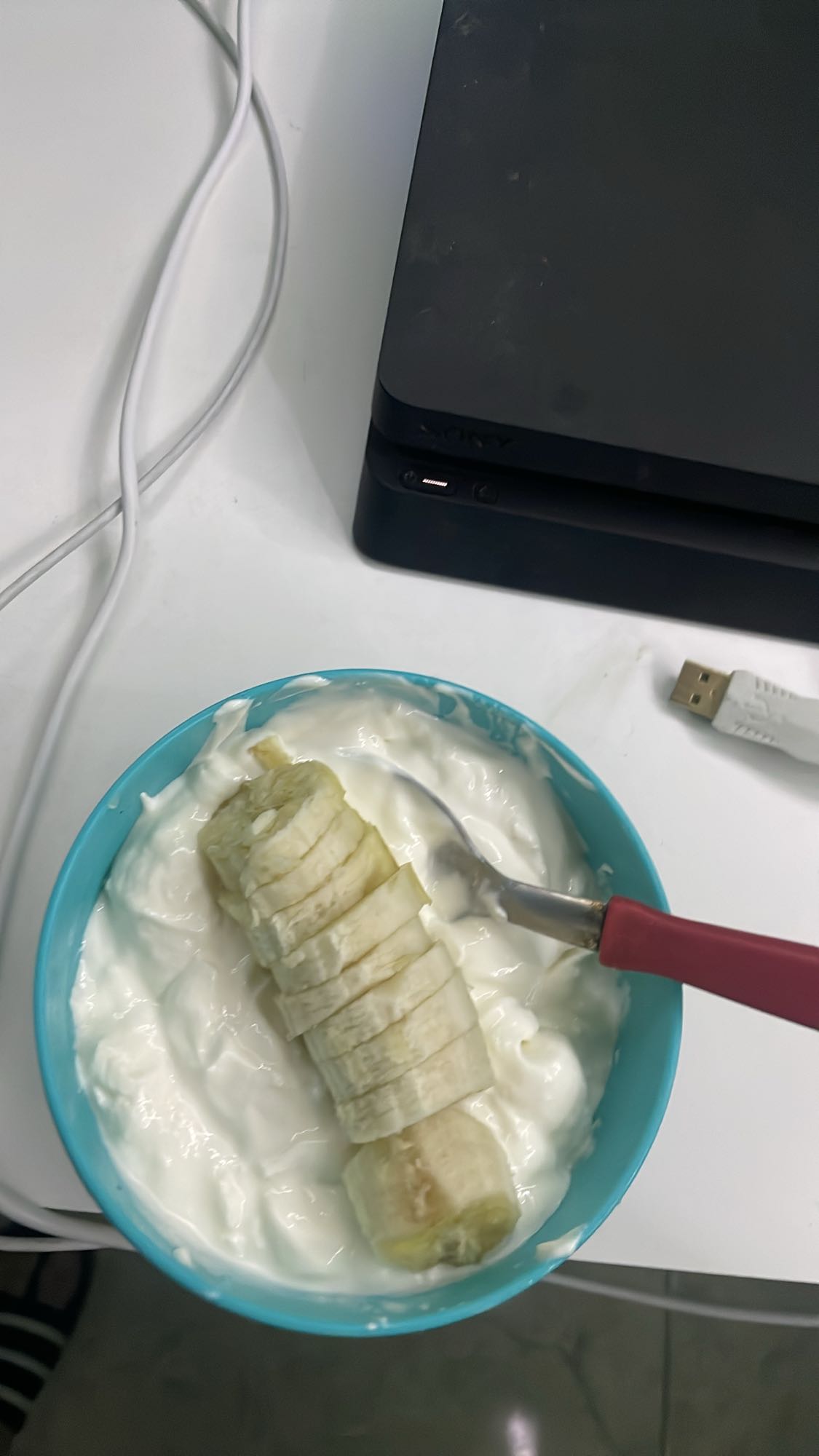 Yogur con plátano