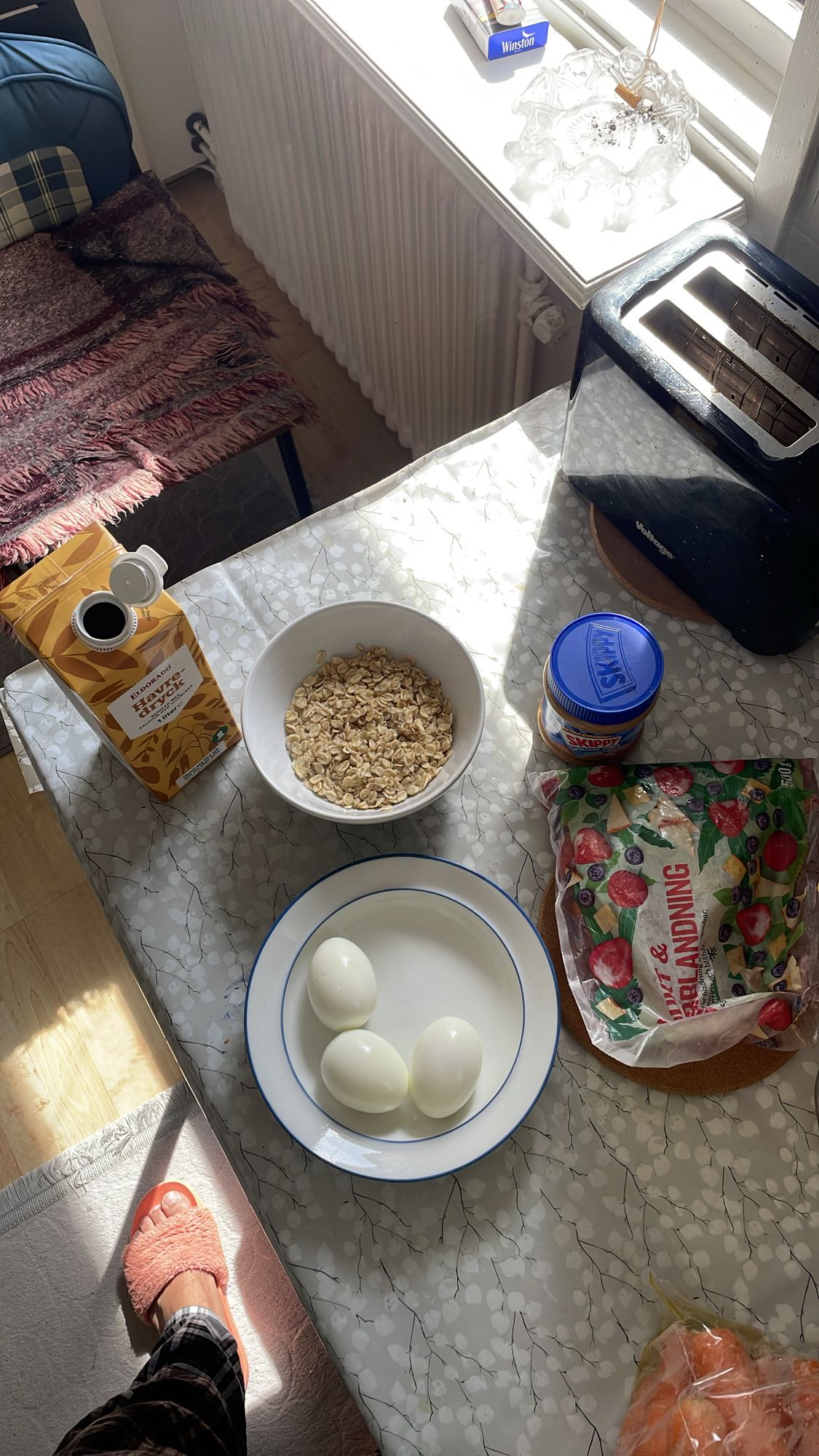 Havre och äggfrukost