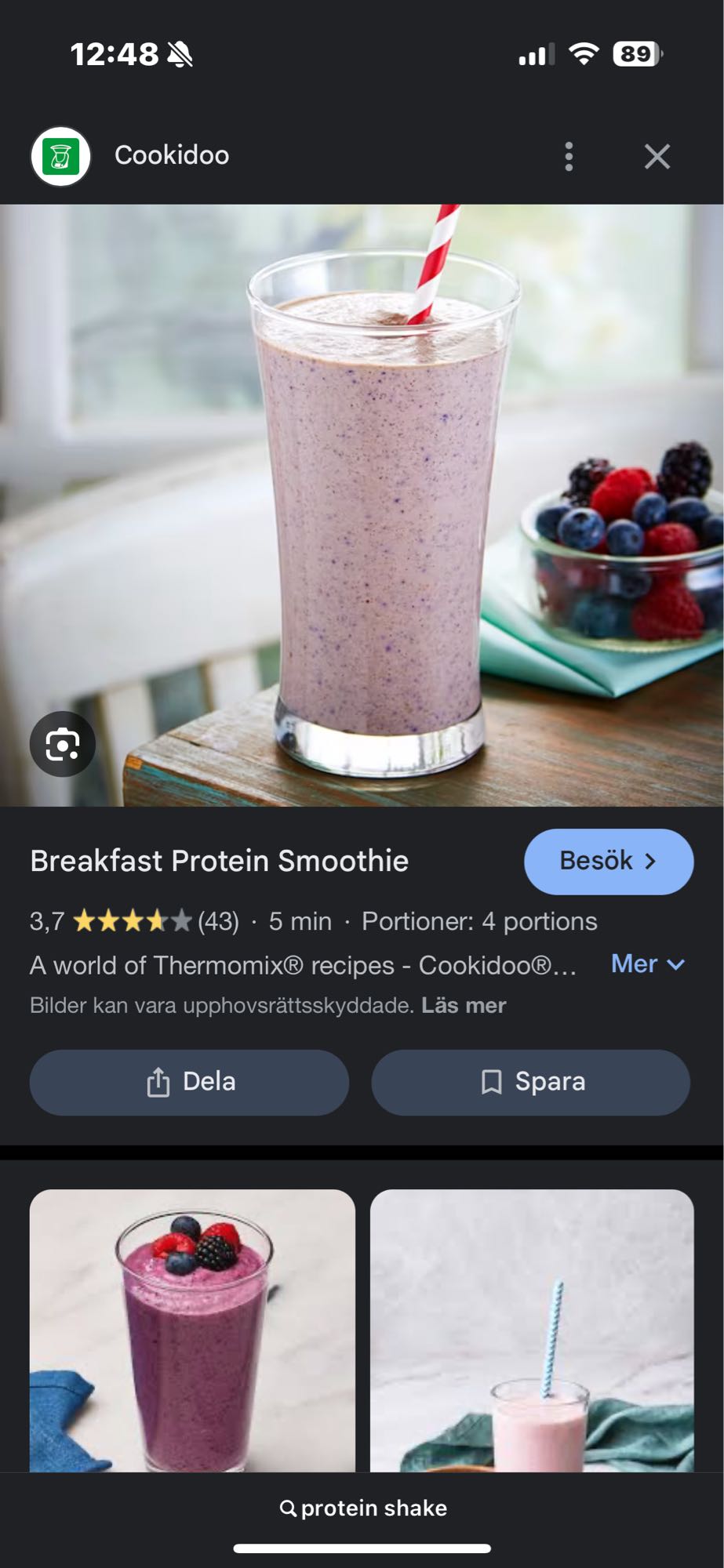 Proteinsmoothie frukost
