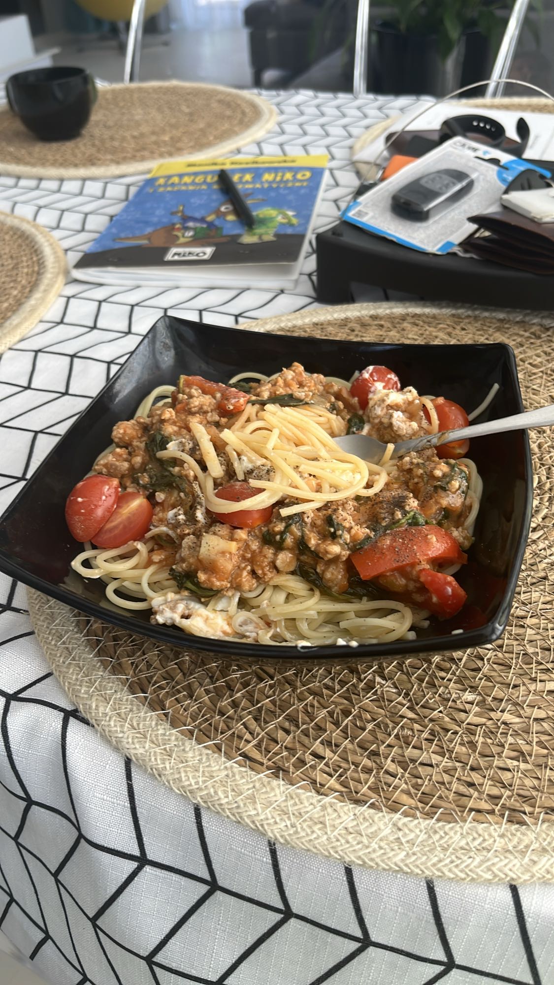 Spaghetti z mięsem i warzywami