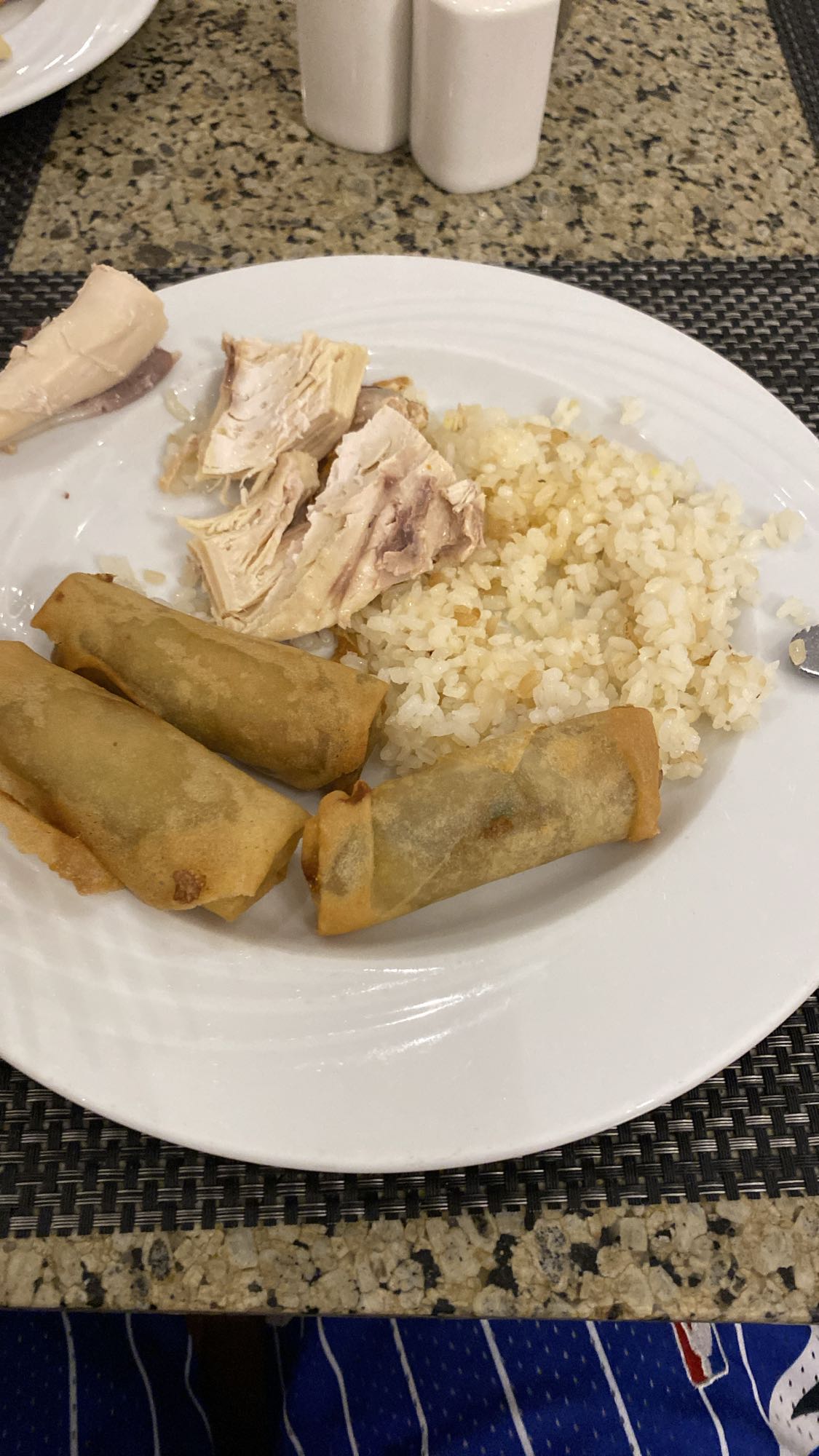 Chicken Rice & Spring Rolls
