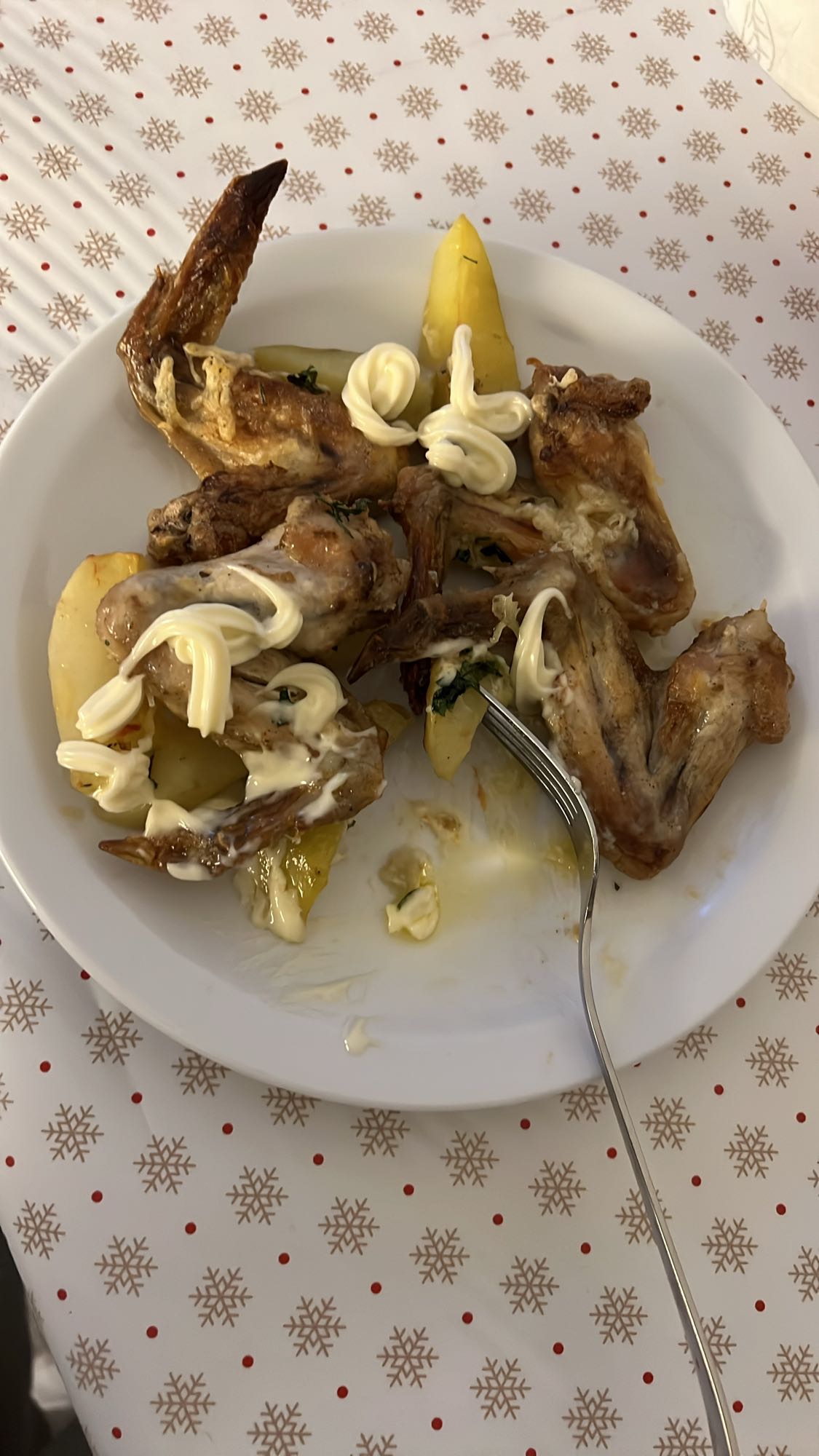 Kycklingvingar med potatis