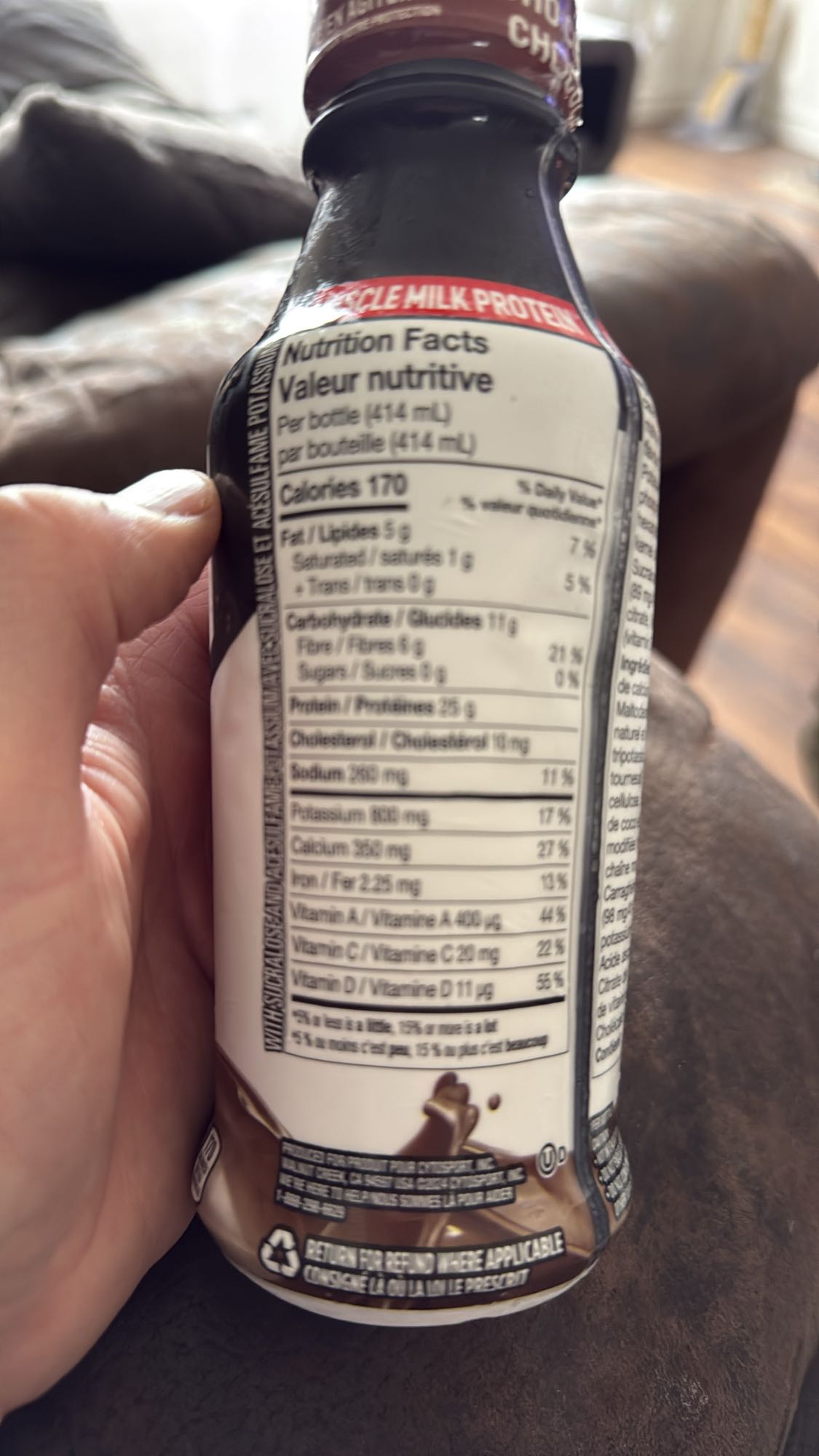 Boisson protéinée choco