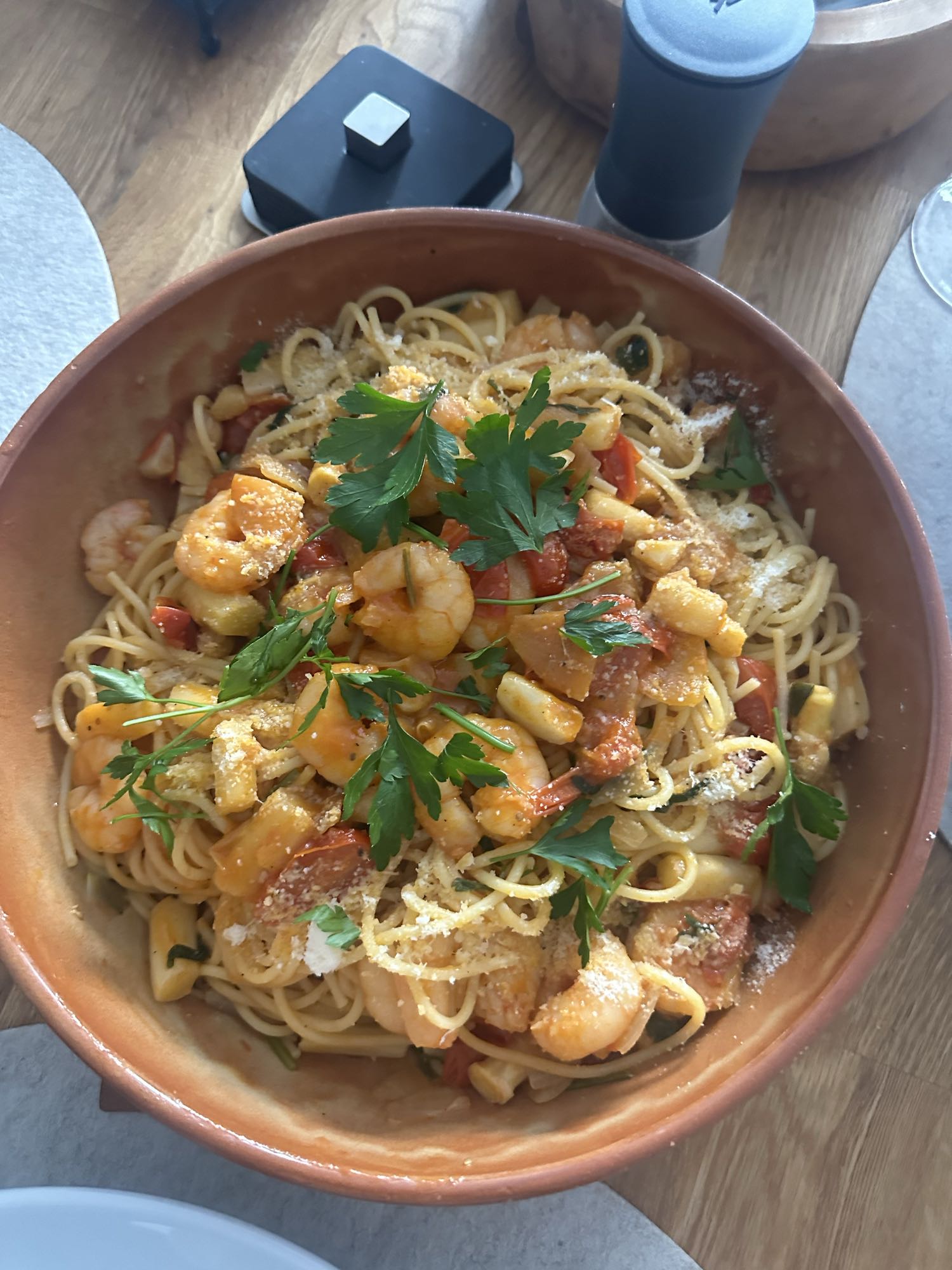 Spaghetti con mariscos