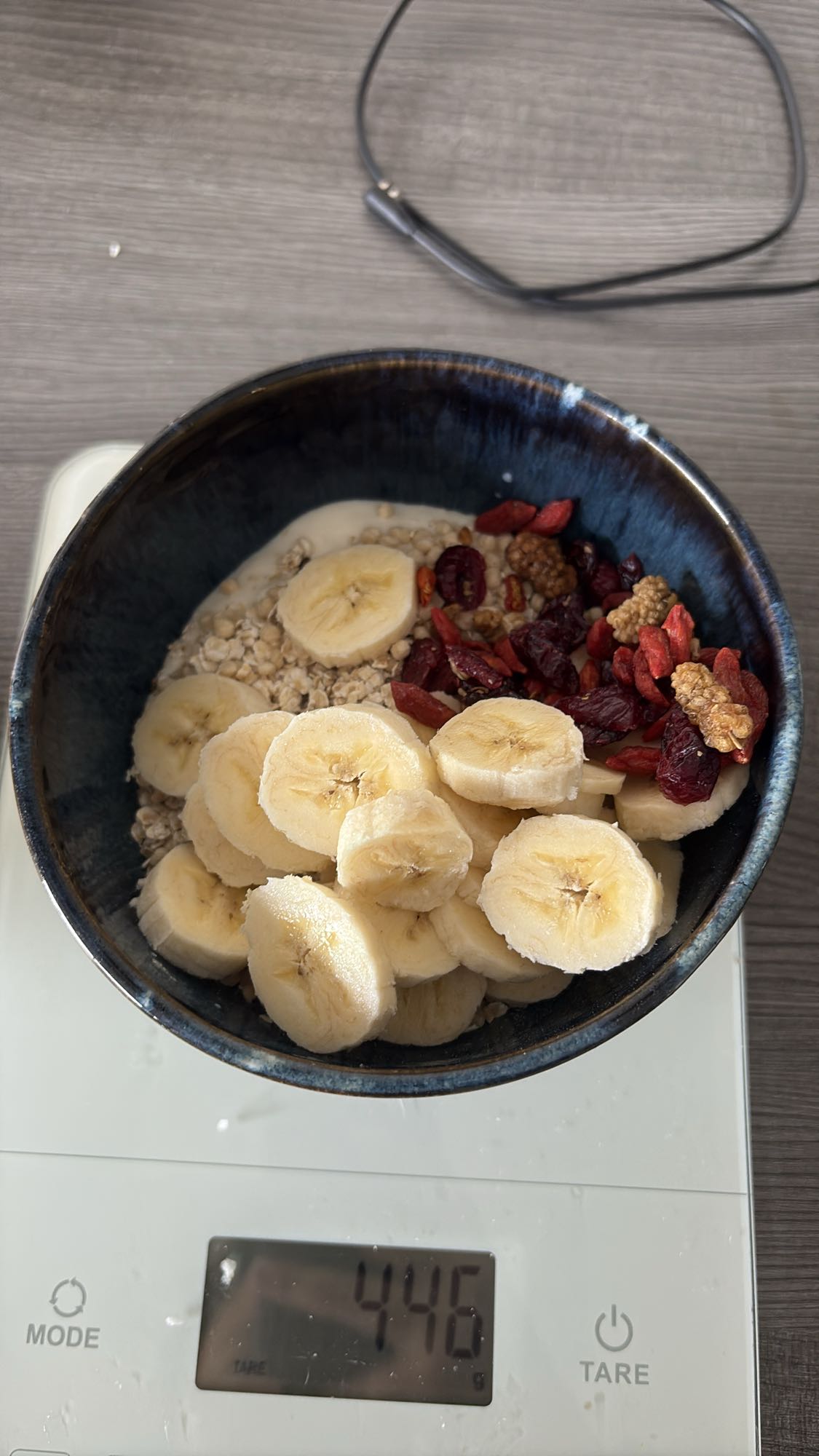 Banaan muesli ontbijt