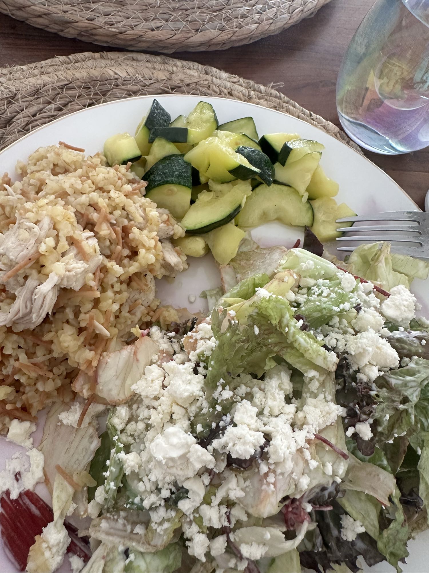 Chicken rice and salad
