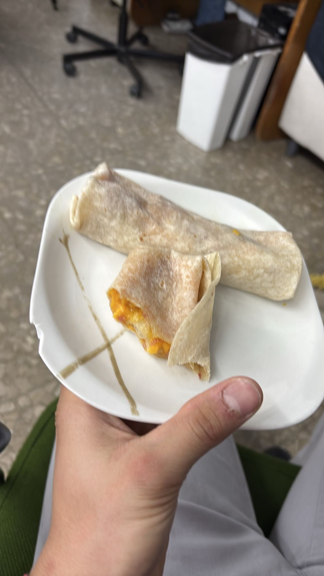 Burrito de queso con bacon