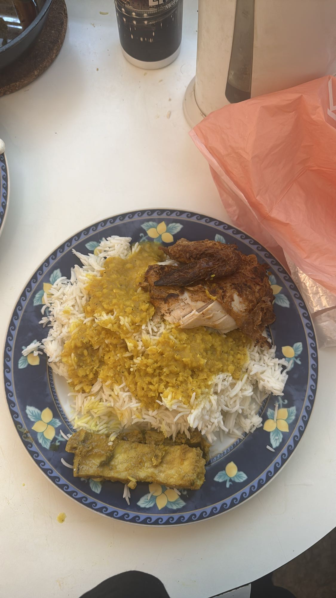 Rice with dal and meat
