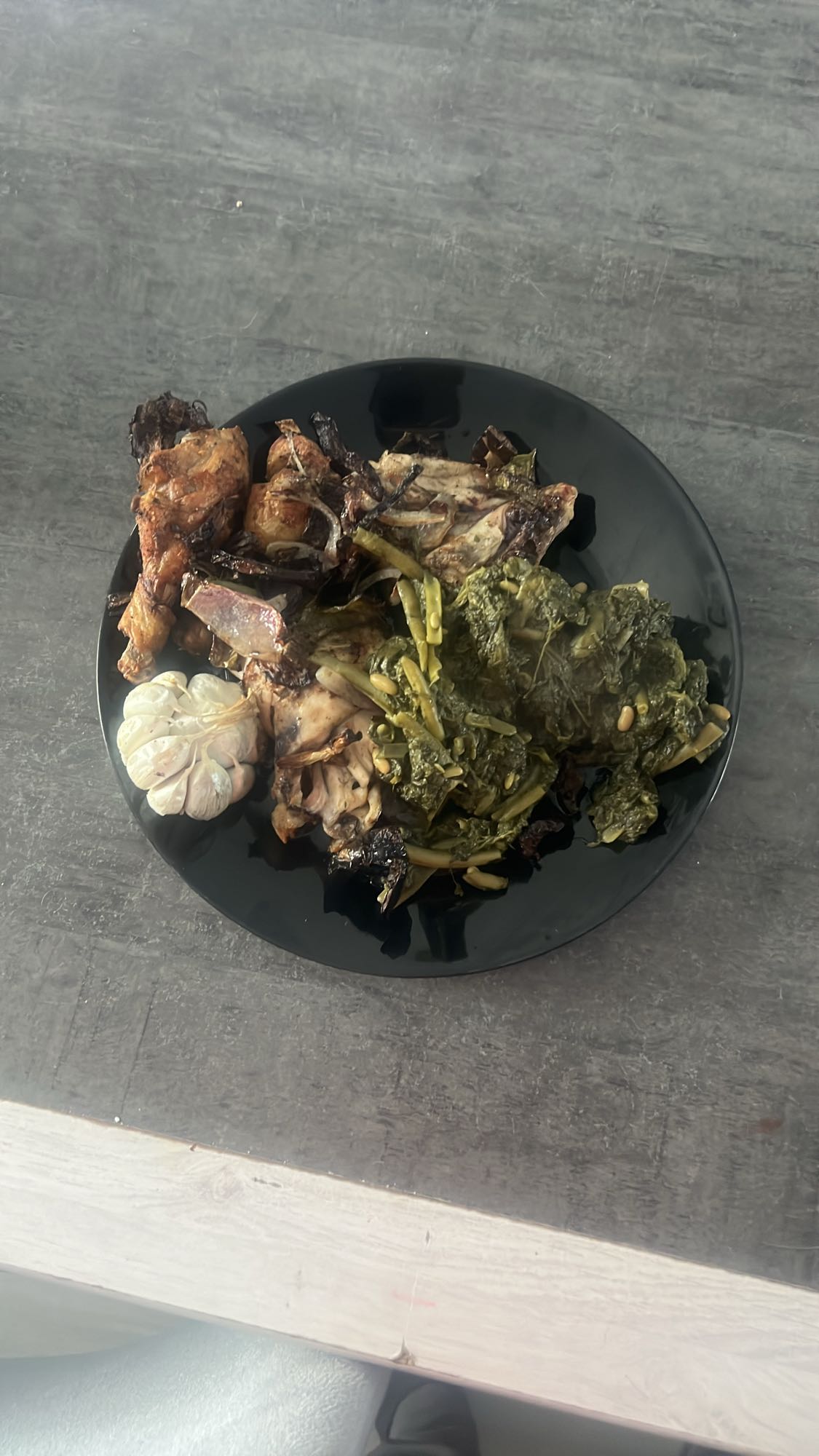 Poulet et légumes verts