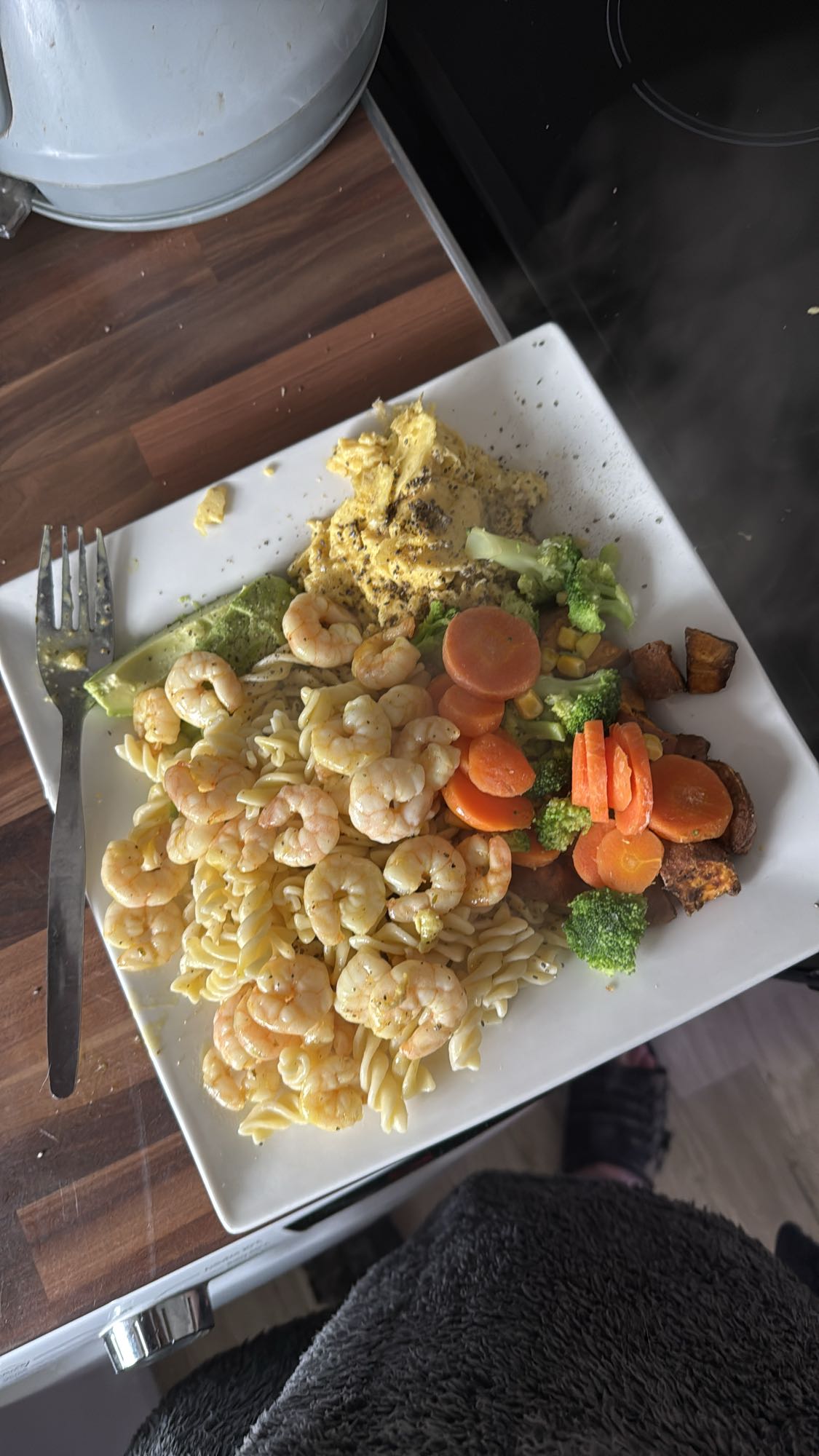 Shrimp Veggie Pasta Plate