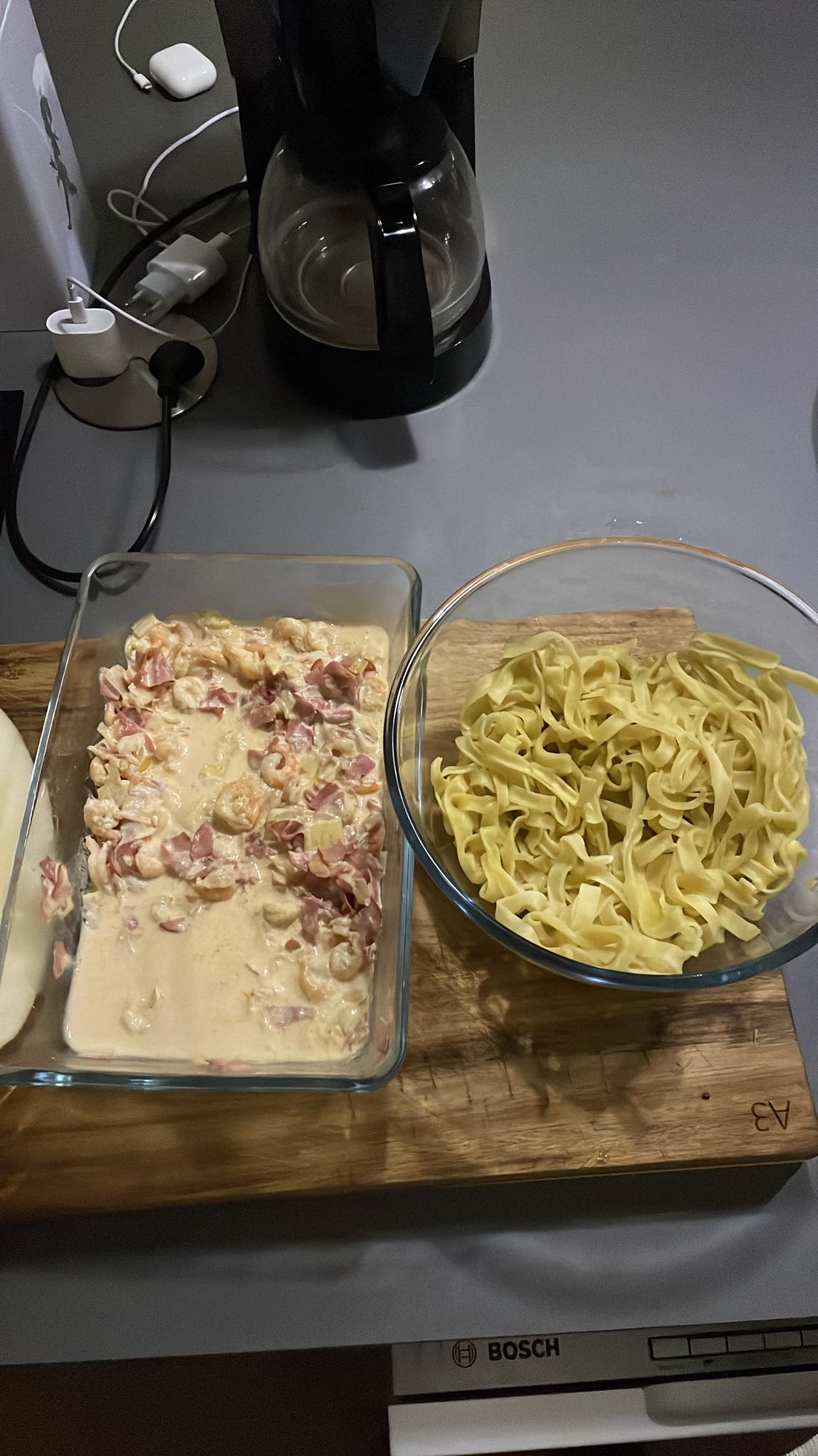 Pasta med räksås