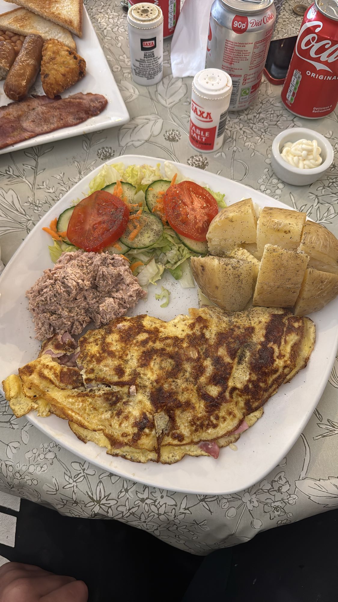 Omelette with salad plate