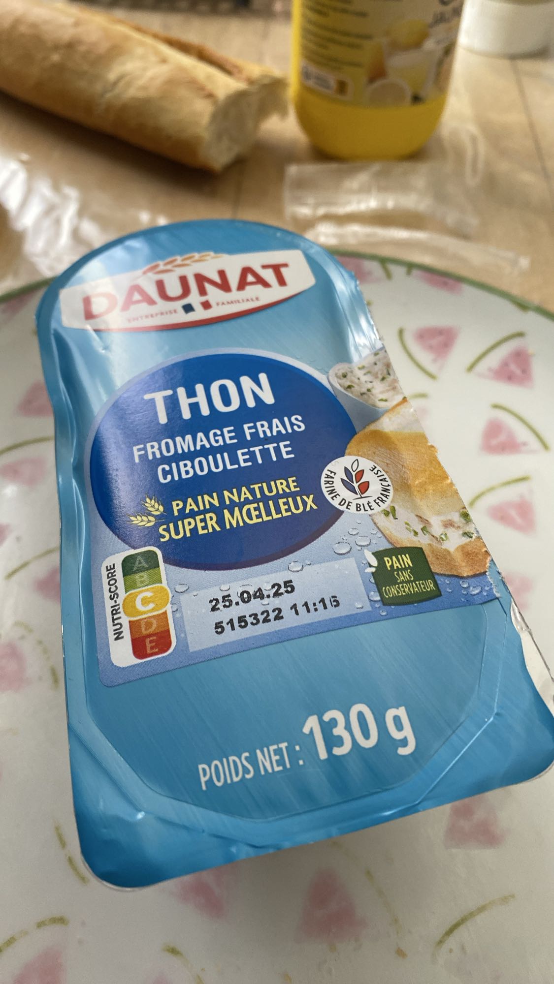 Sandwich thon ciboulette