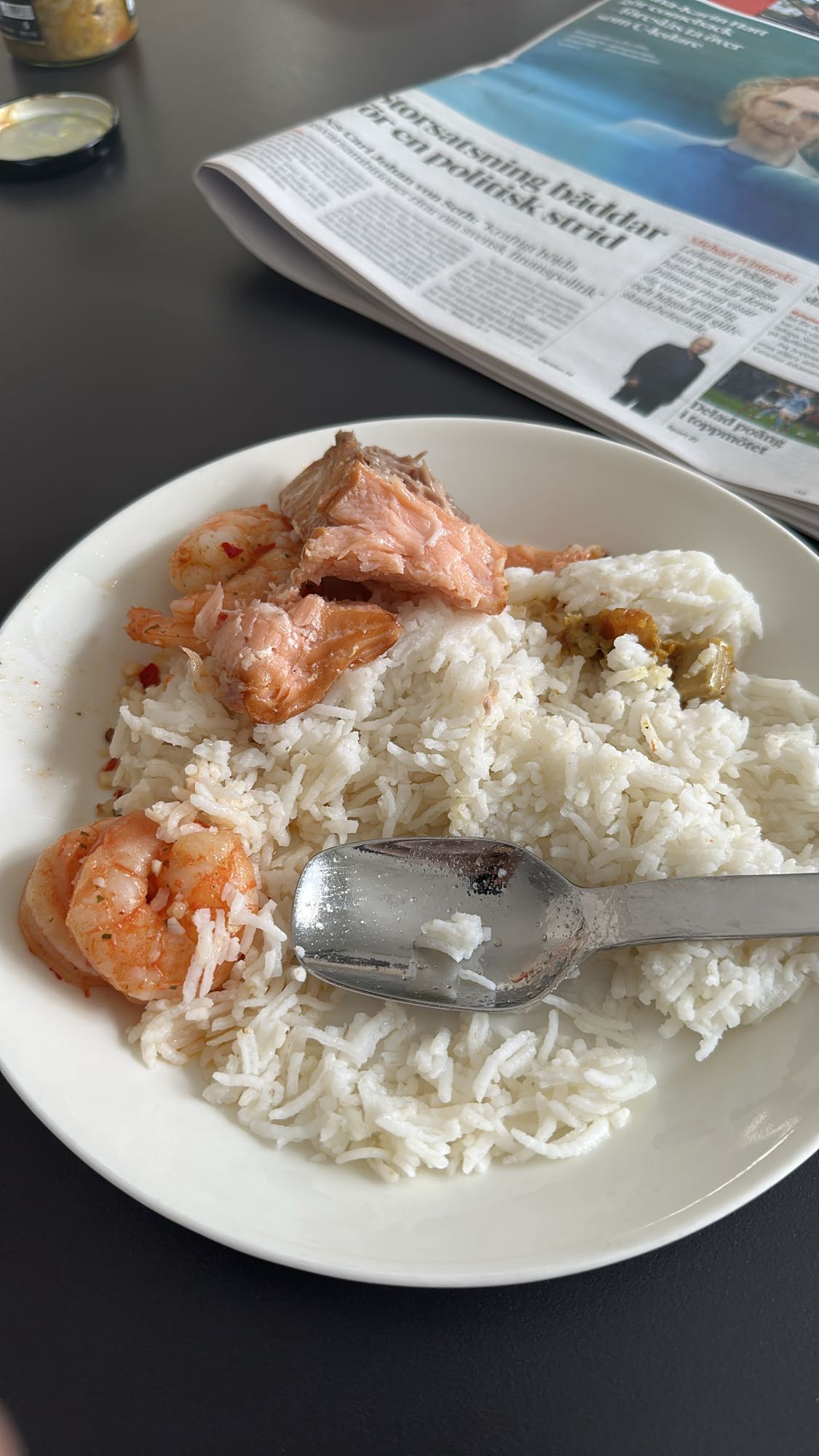 Rice with salmon & shrimp