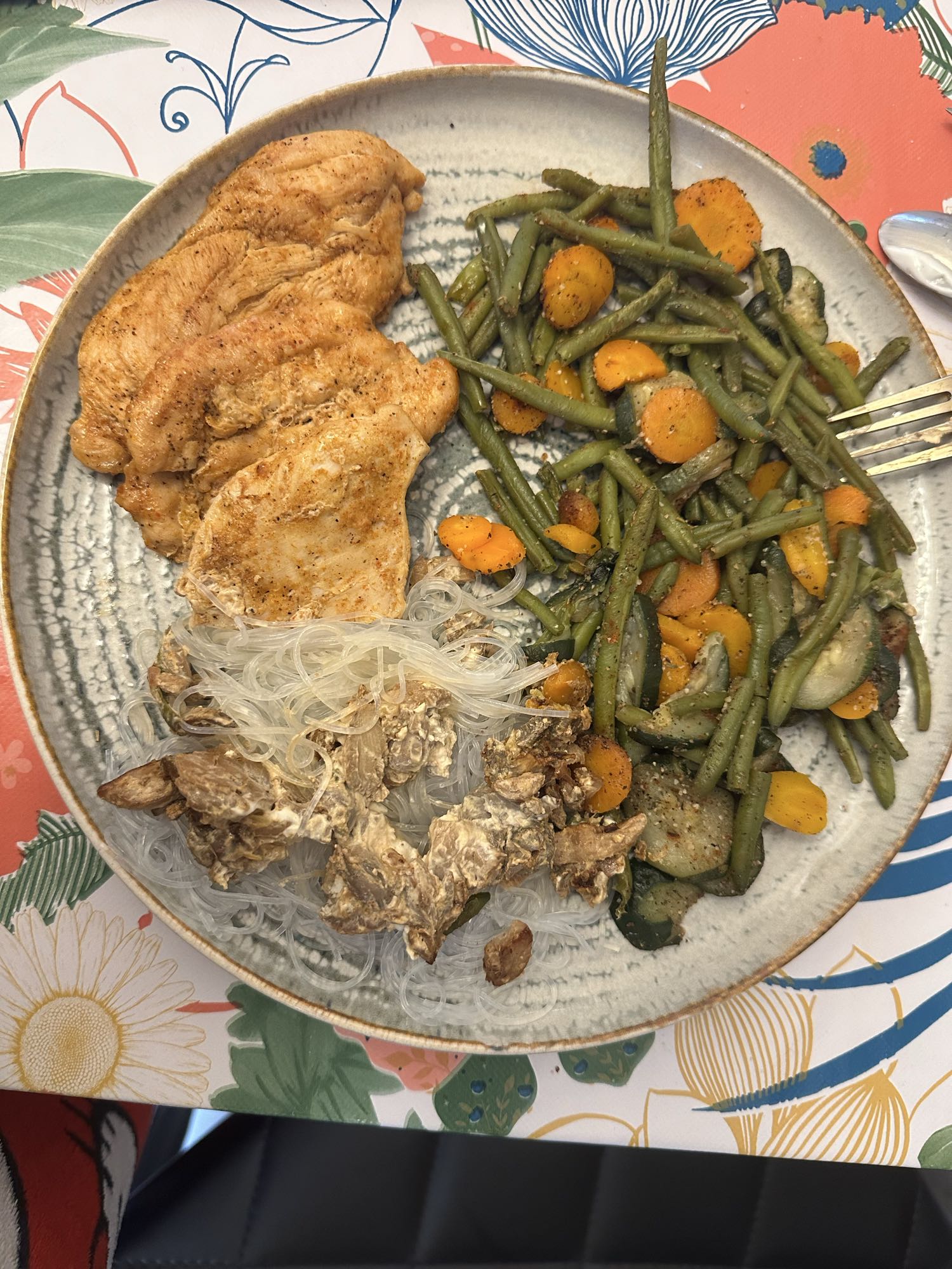 Poulet et légumes sautés