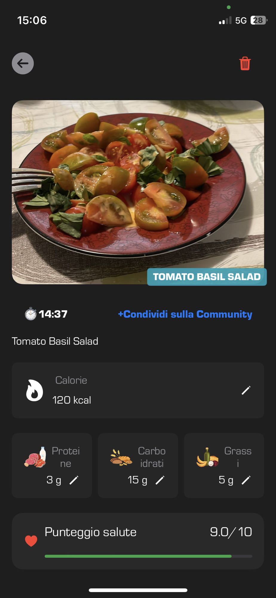 Insalata pomodoro basilico