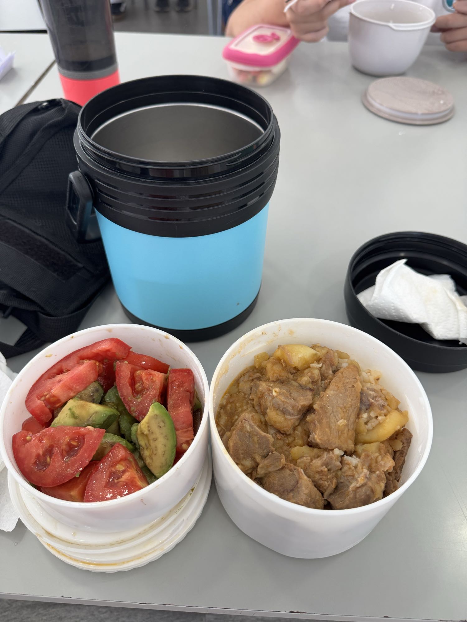 Carne con arroz y ensalada