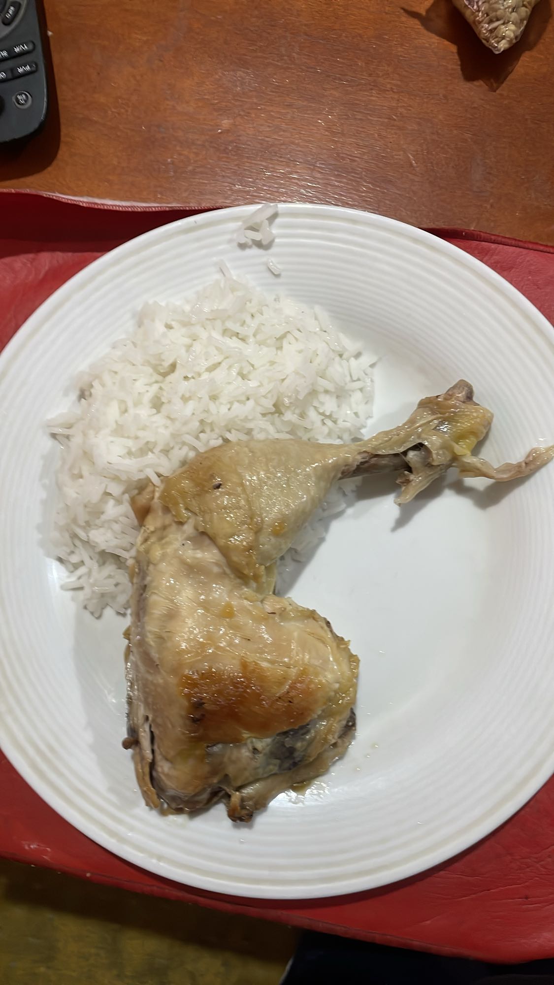 Pollo con arroz blanco