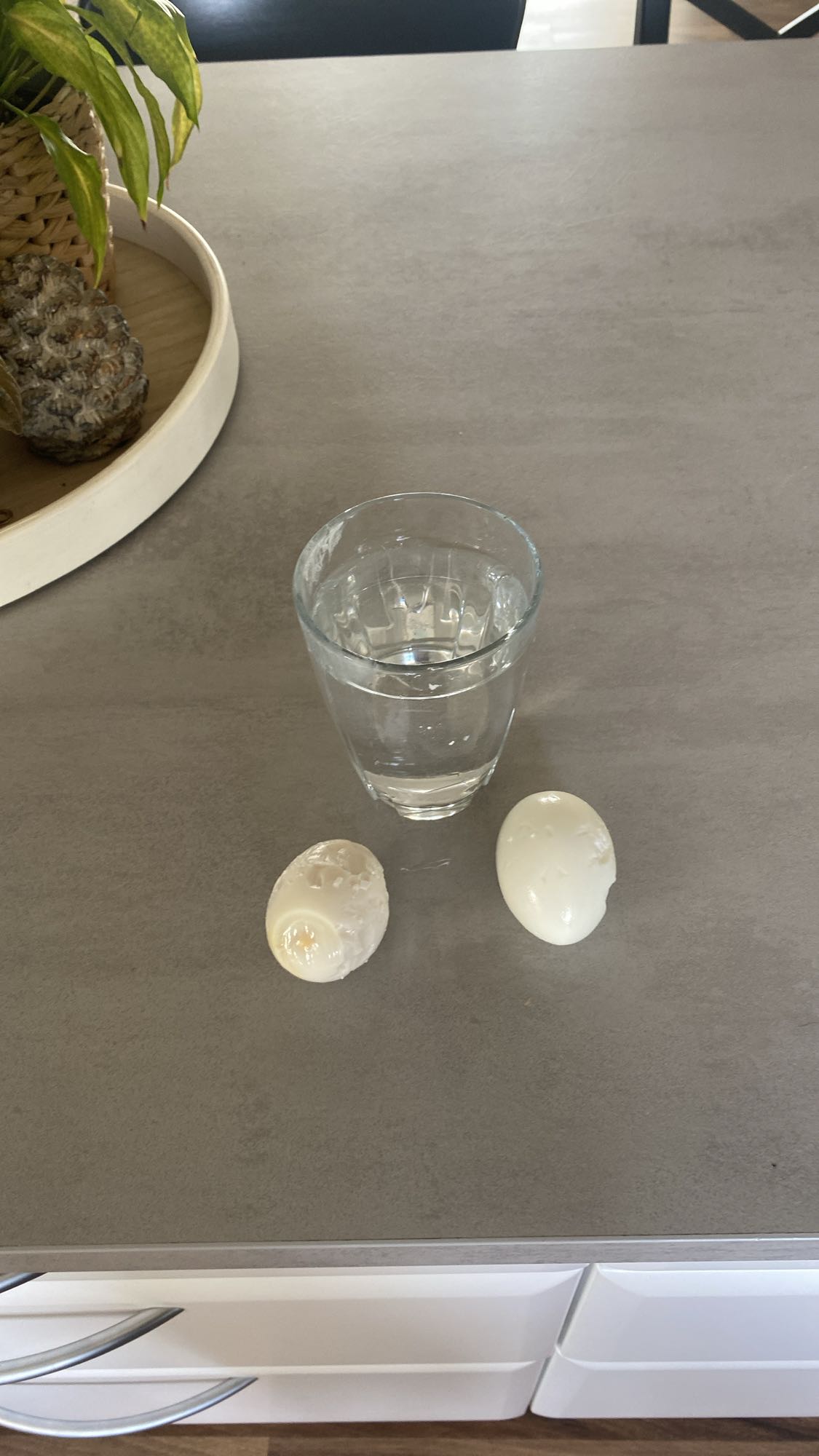 Kokta ägg och vatten