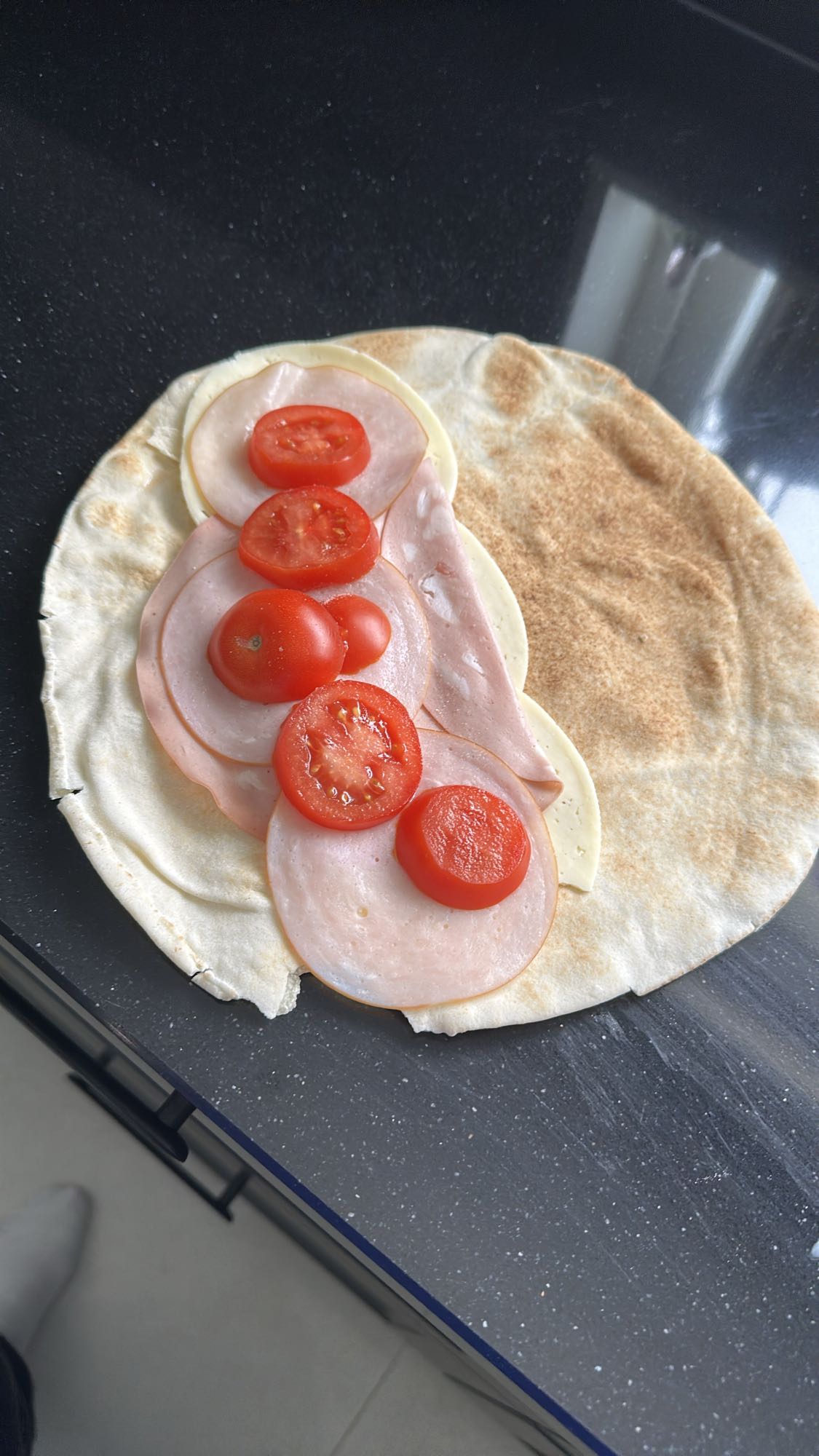 Wrap med skinka och ost