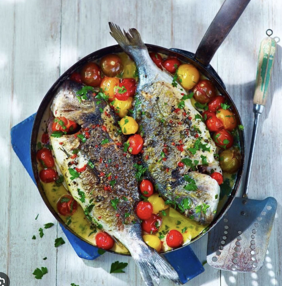 Grilled Fish with Tomatoes